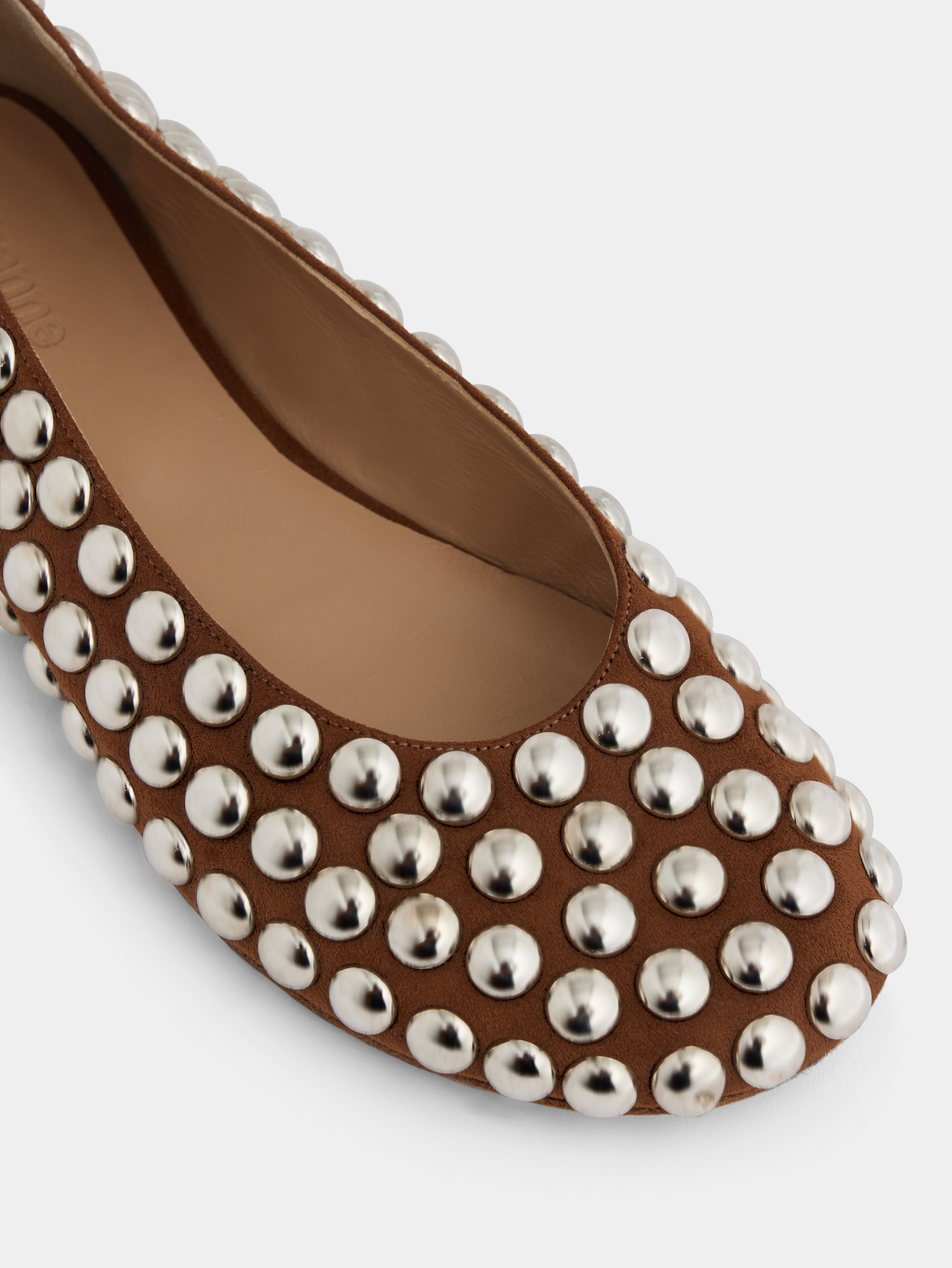 Ballerines avec rivets RABANNE Marron