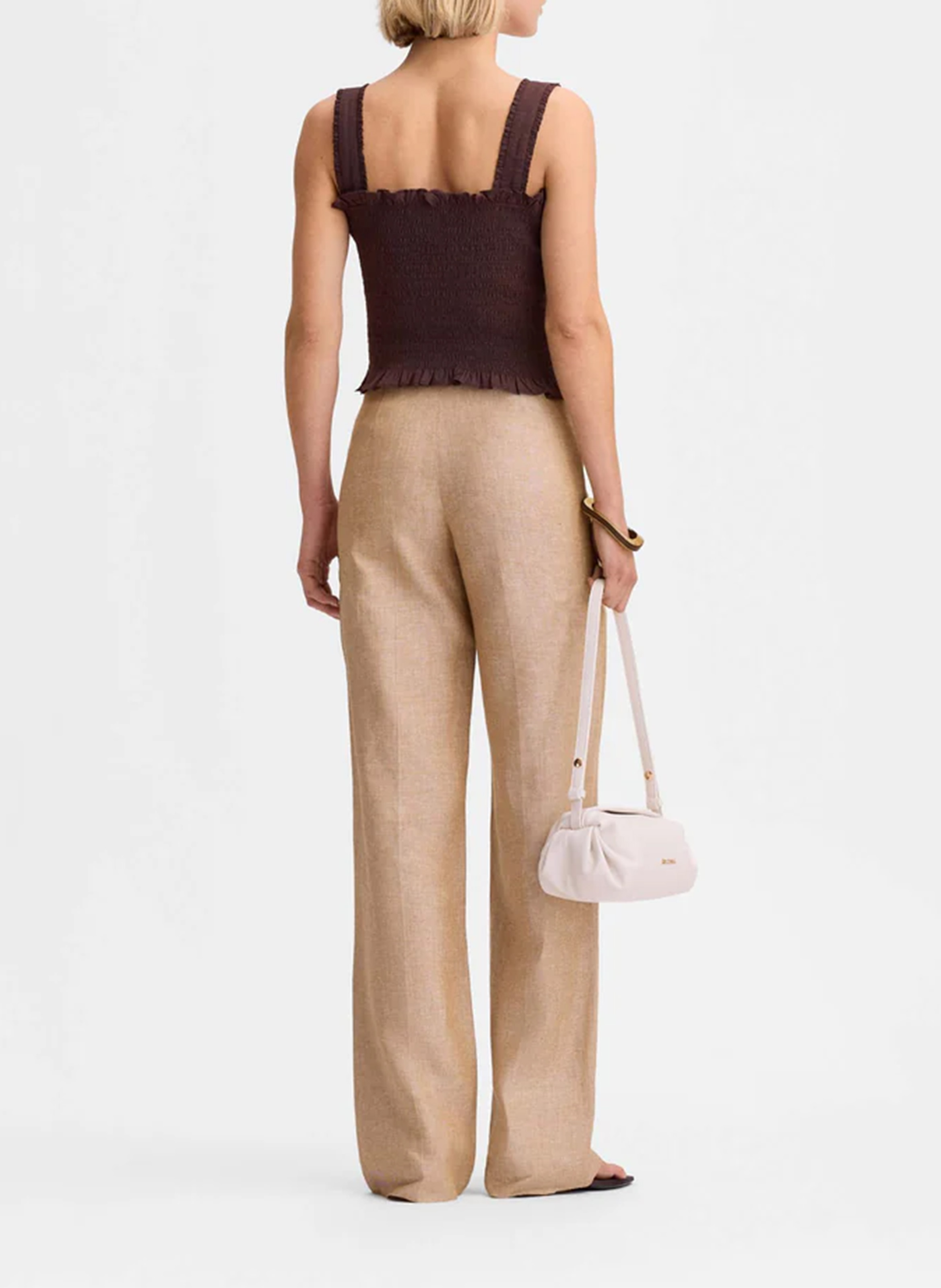 Top droit en coton summum SIMORRA Marron