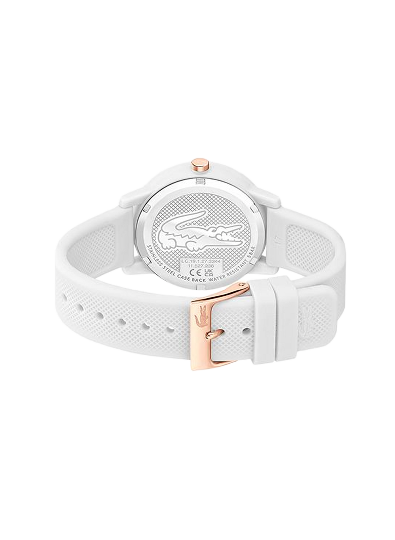 Lacoste 12.12 quartz watch in silicone. LACOSTE White