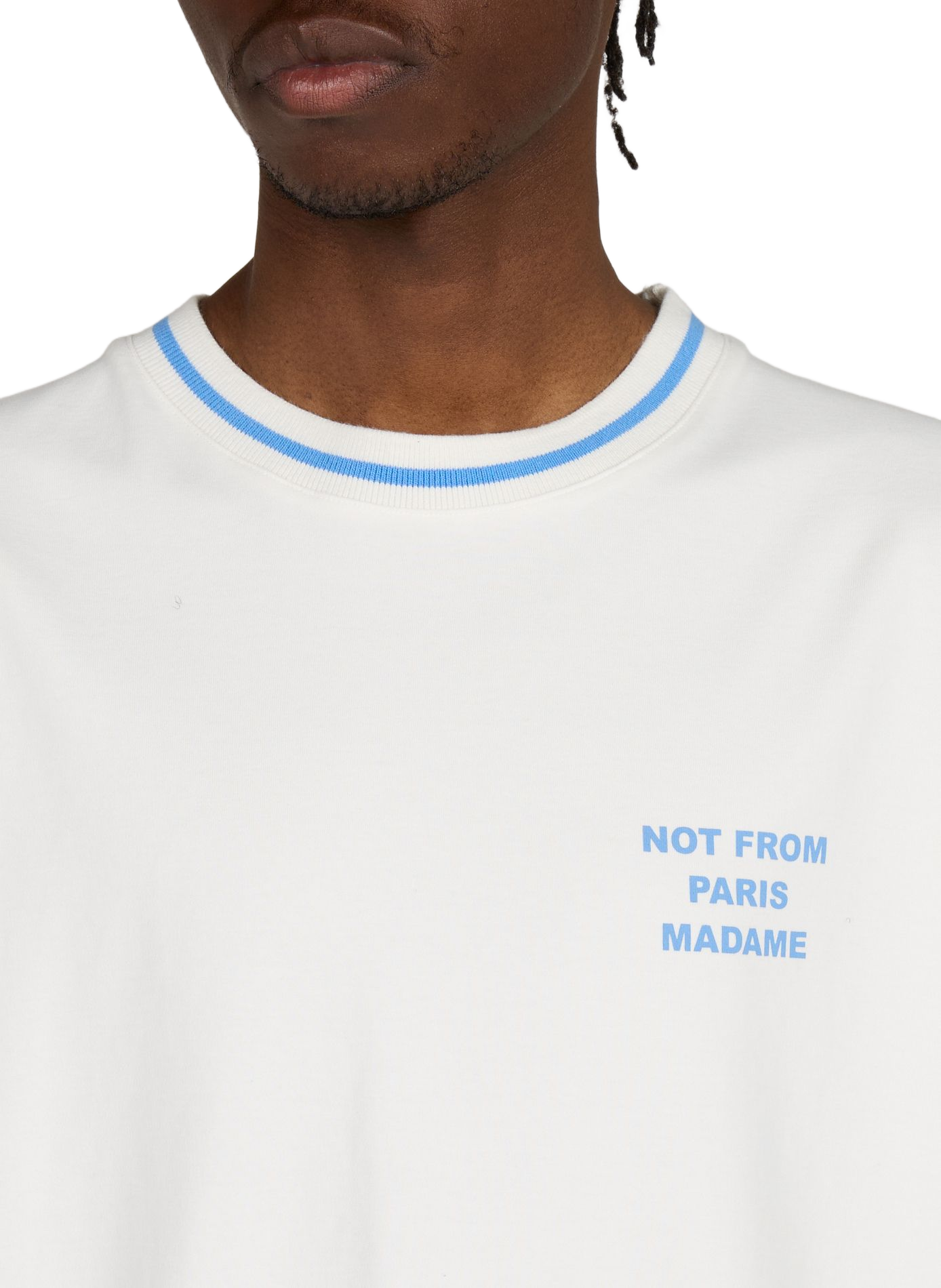 Round neck cotton t-shirt DROLE DE MONSIEUR White
