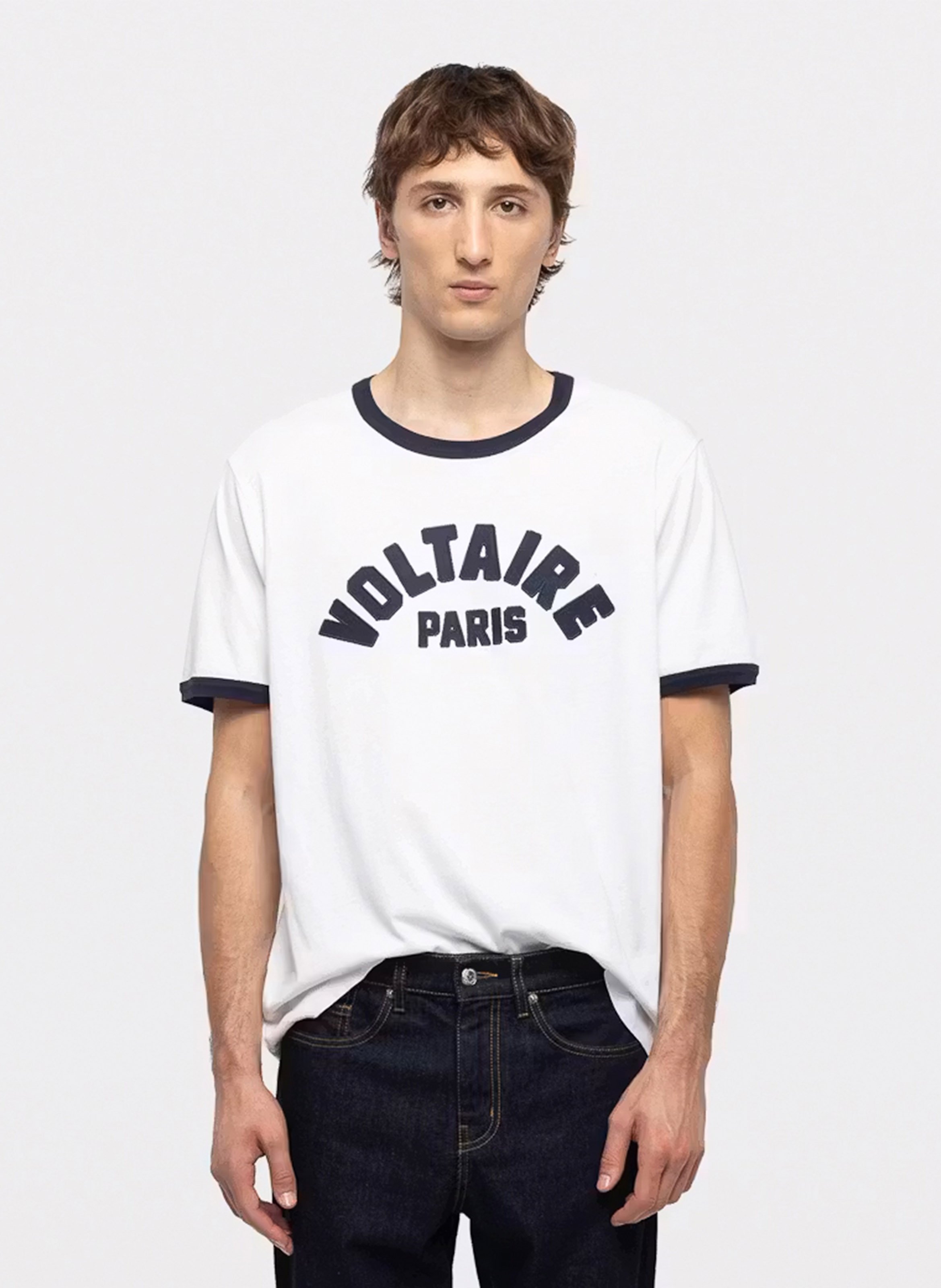 Tee-shirt droit à détail brodé woody ZADIG&VOLTAIRE Blanc