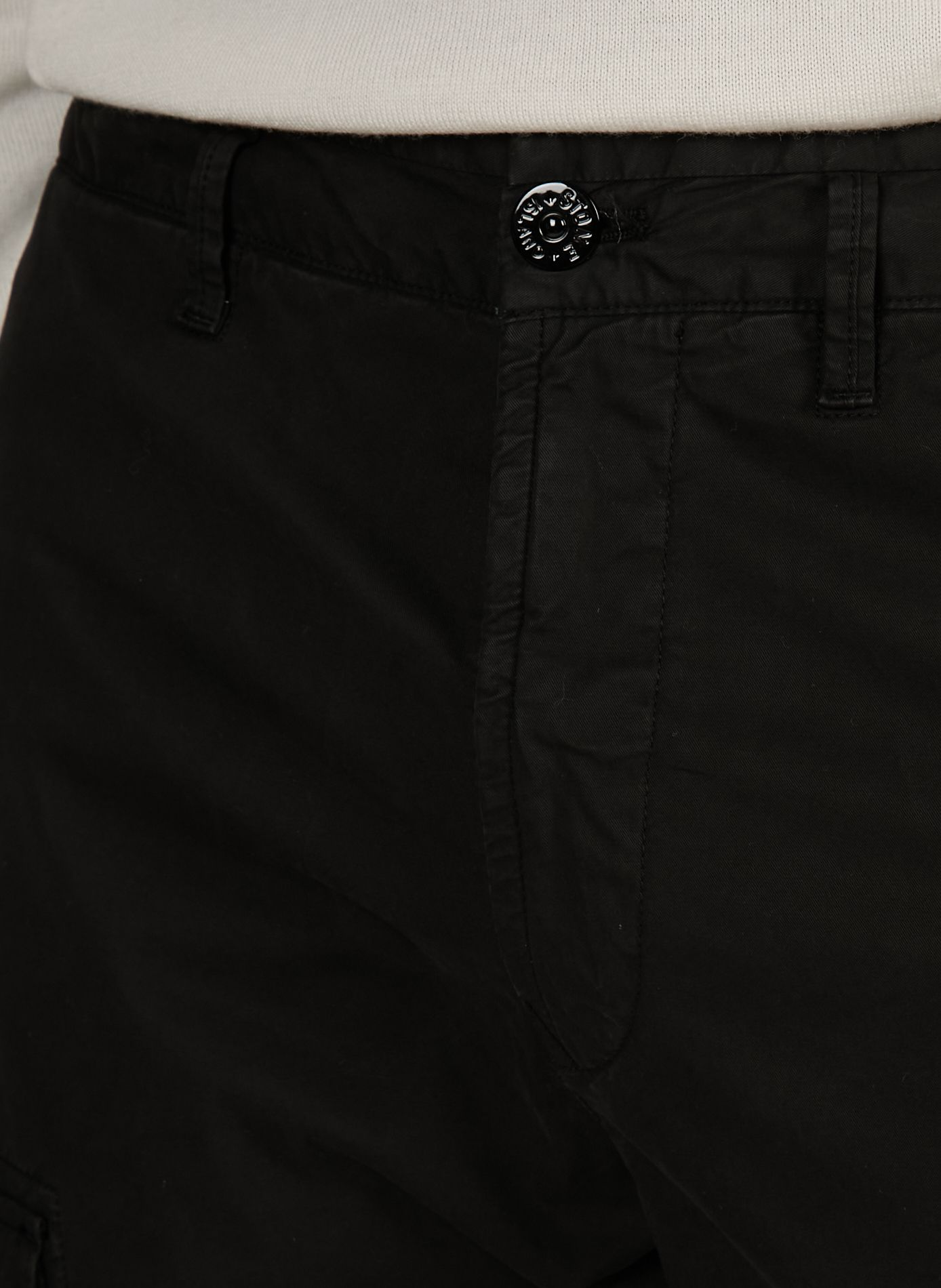 Pantalon cargo fuselé en coton mélangé STONE ISLAND Noir