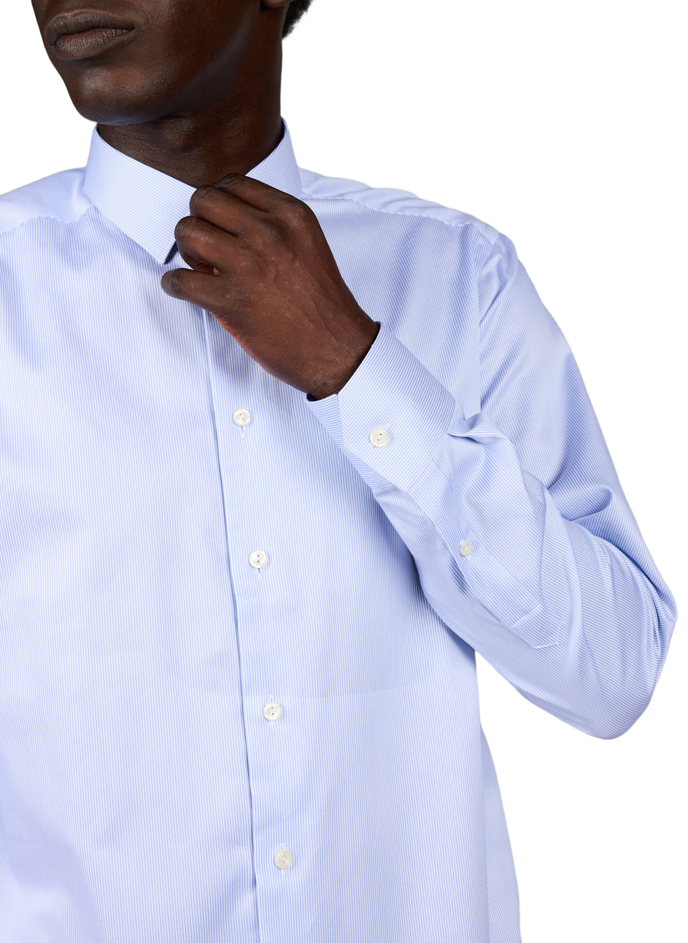 Chemise droite à rayures en coton ETON Bleu