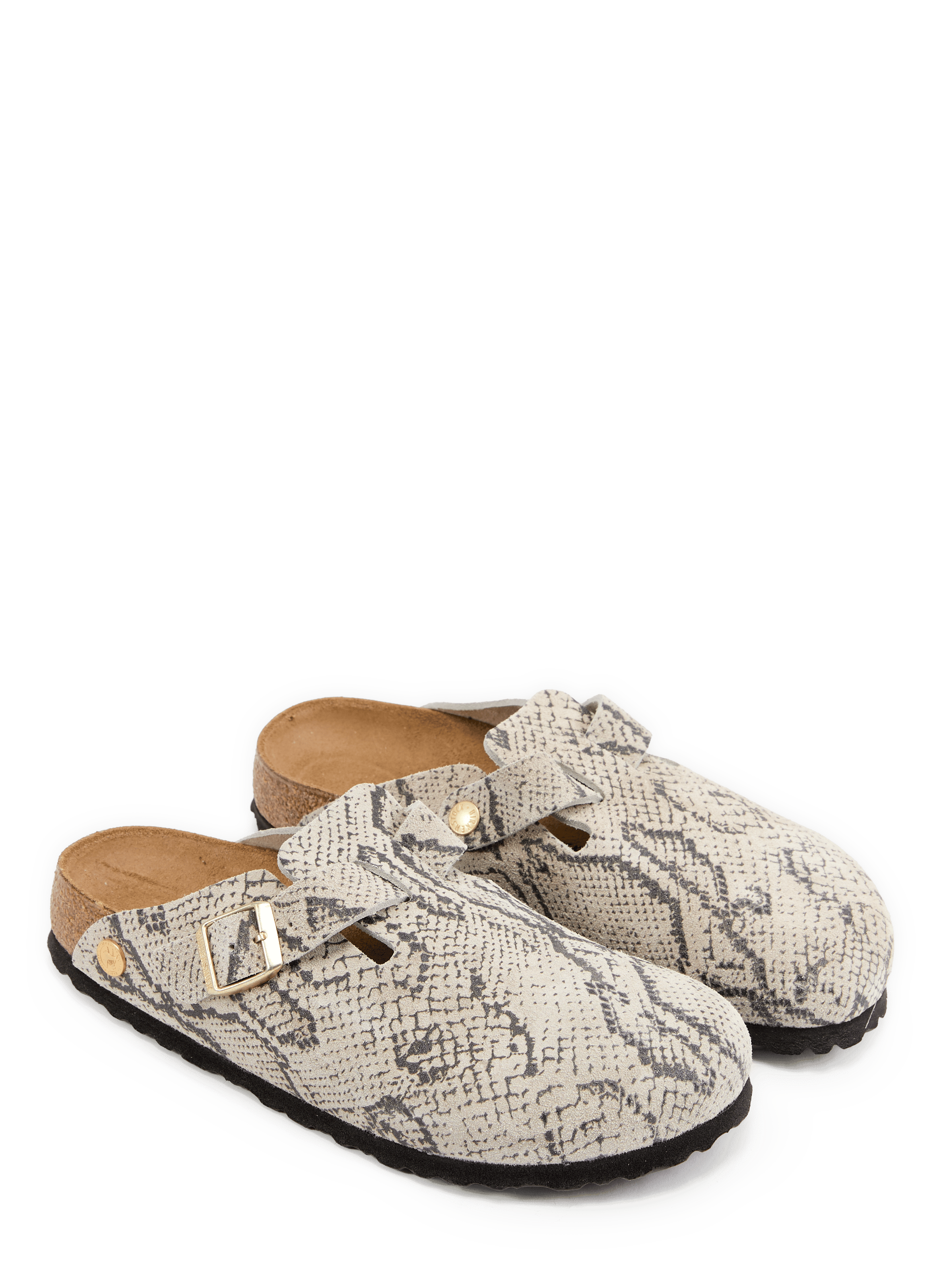 Boston Clogs mit Animal-Print aus Leder BIRKENSTOCK Beige