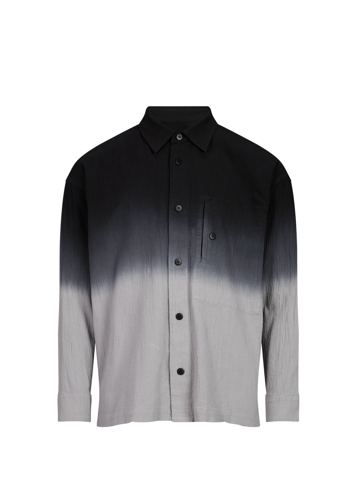 Chemise droite dégradée en coton ISSEY MIYAKE Noir