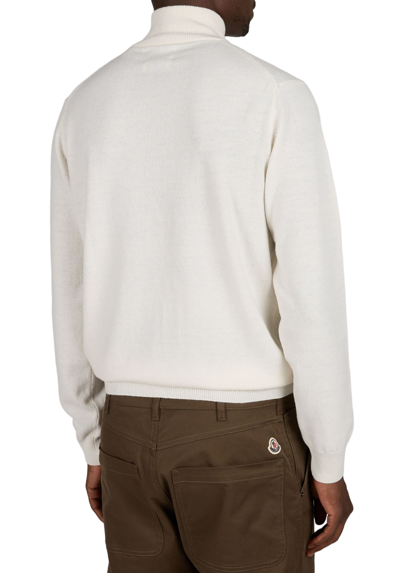 Trui met opstaande kraag en rits in effen wol GANT Beige