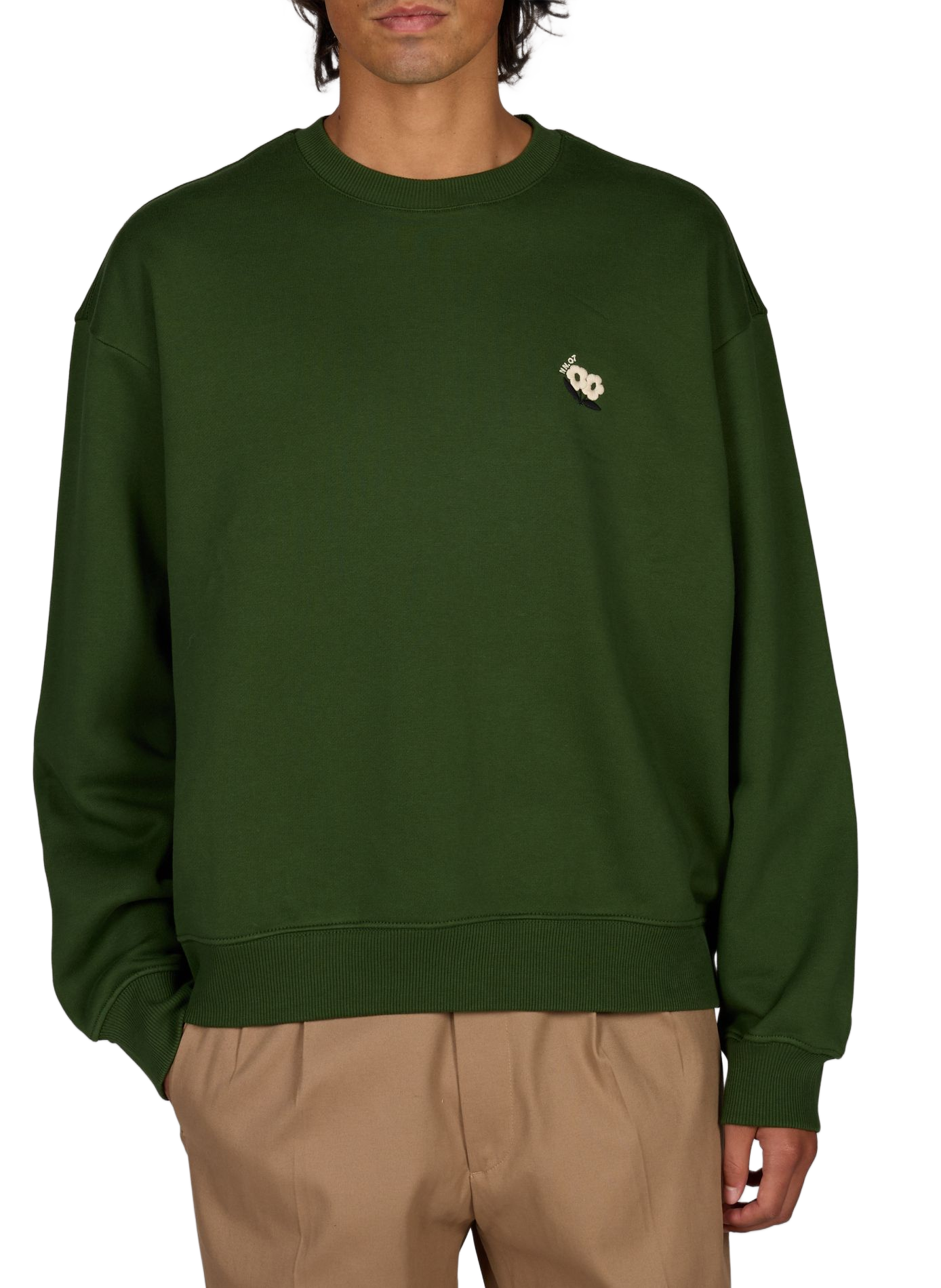 Round-neck cotton jumper NN.07 Green