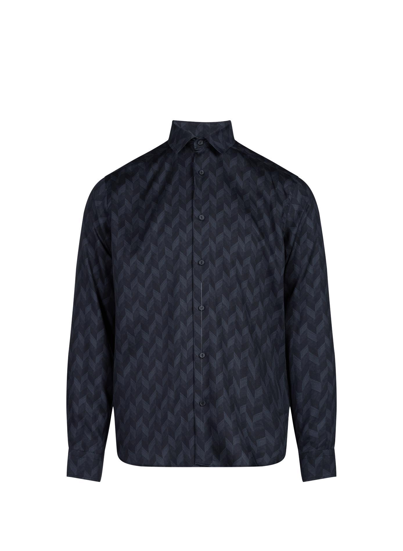 Straight printed shirt with classic collar ETON Blue