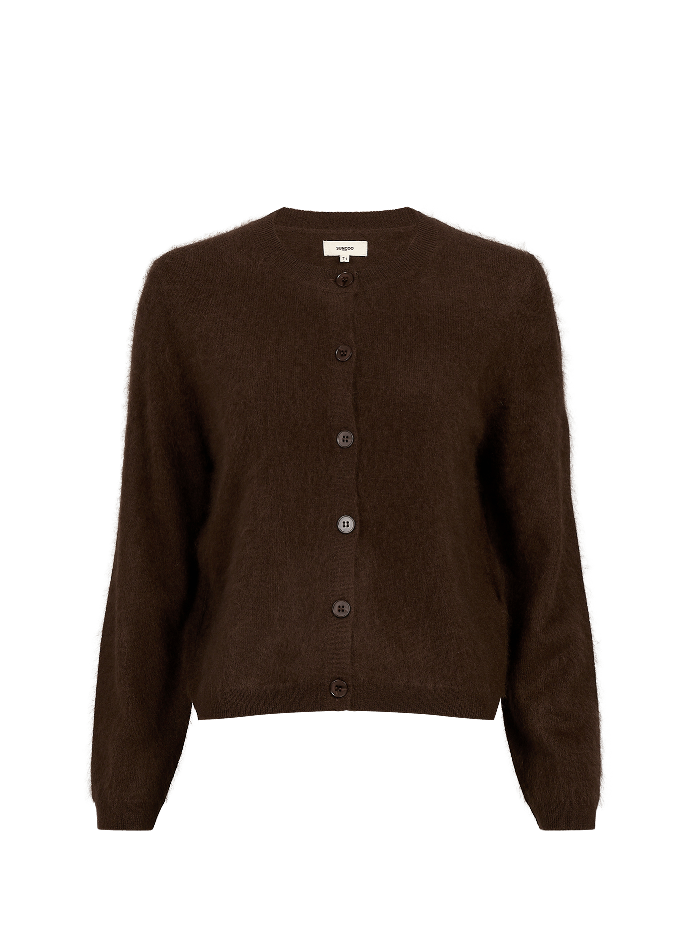 Relaxed-fit wool and cashmere cardigan SUNCOO Brown