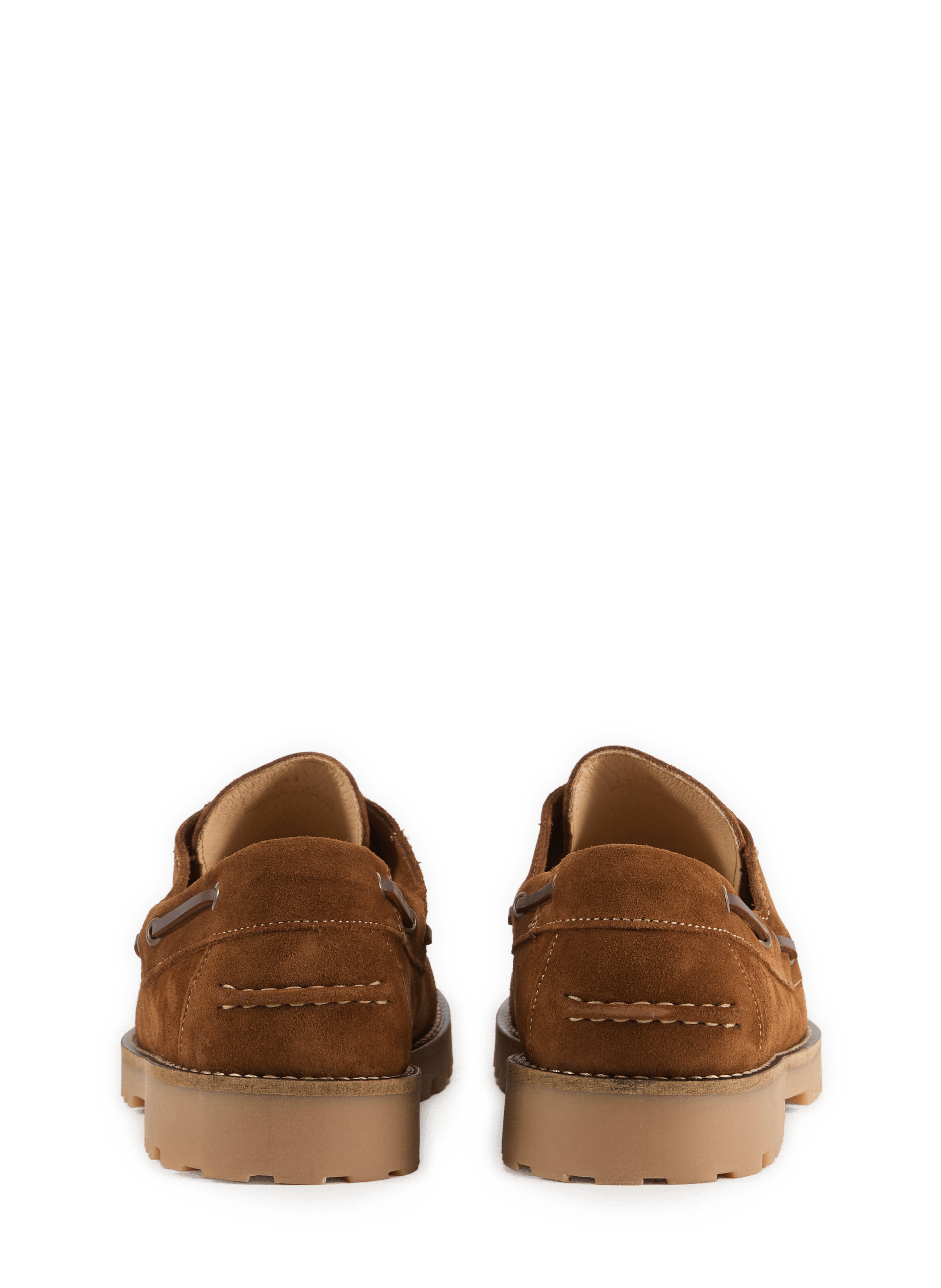 Larch lace-up boat shoes in suede leather FAGUO Brown