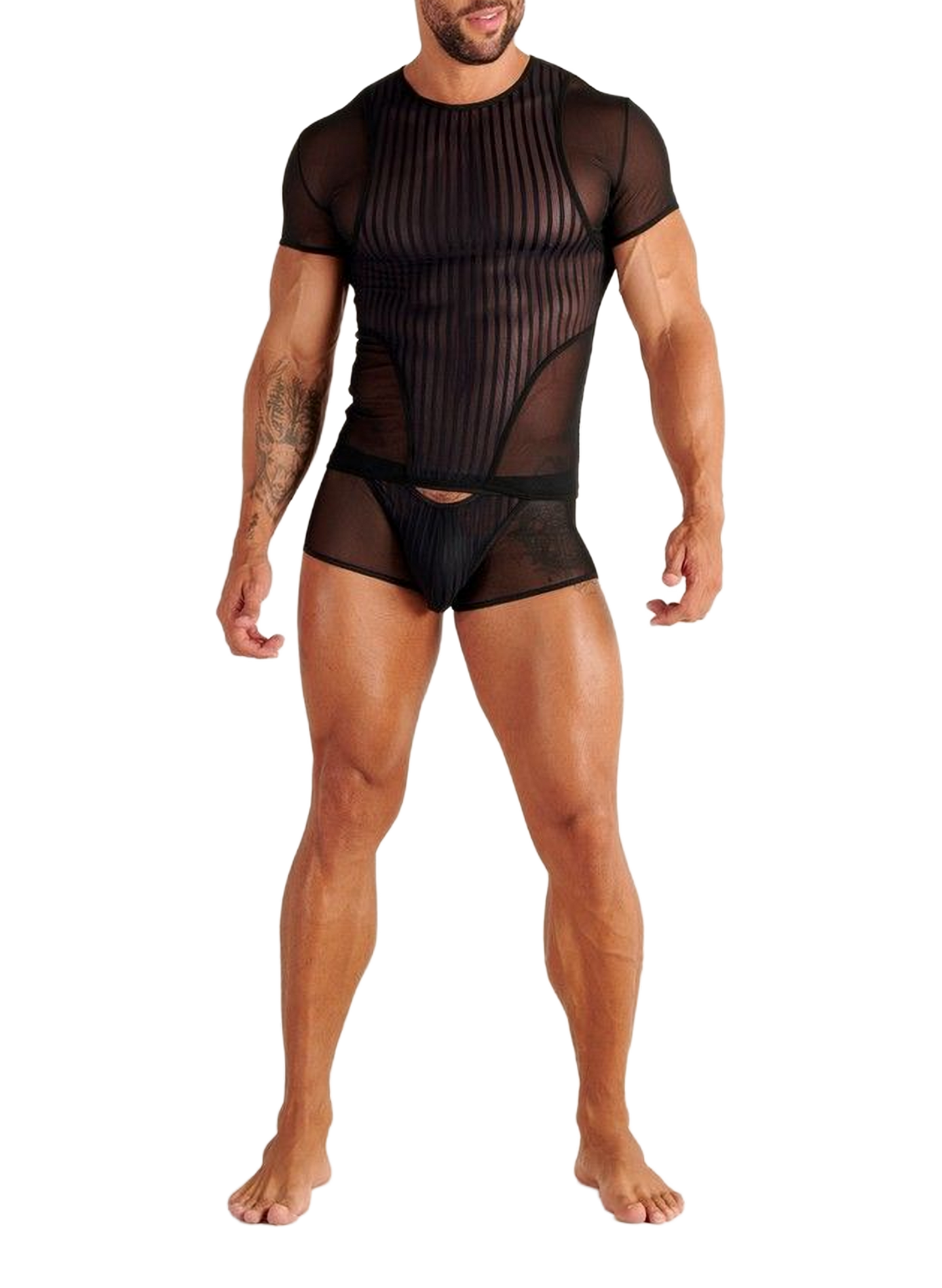 Sheer crew-neck T-shirt WOH Black