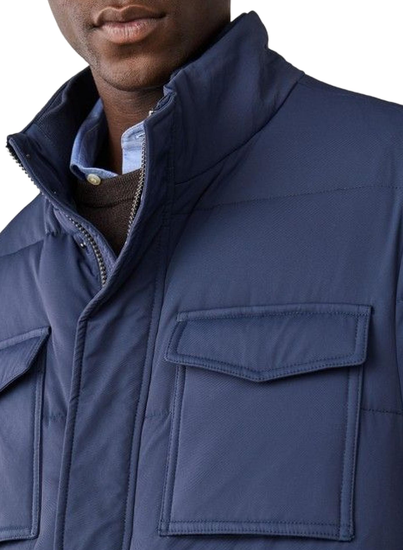 Straight jacket with high collar FACONNABLE Blue