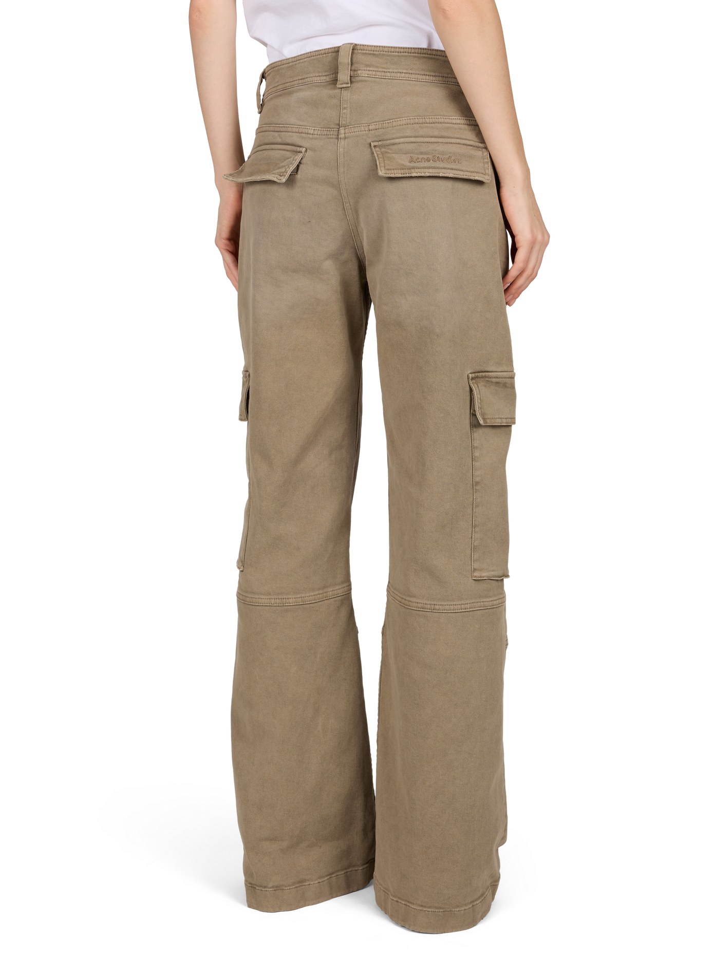 Pantalón cargo ancho de talle alto ACNE STUDIOS Beige