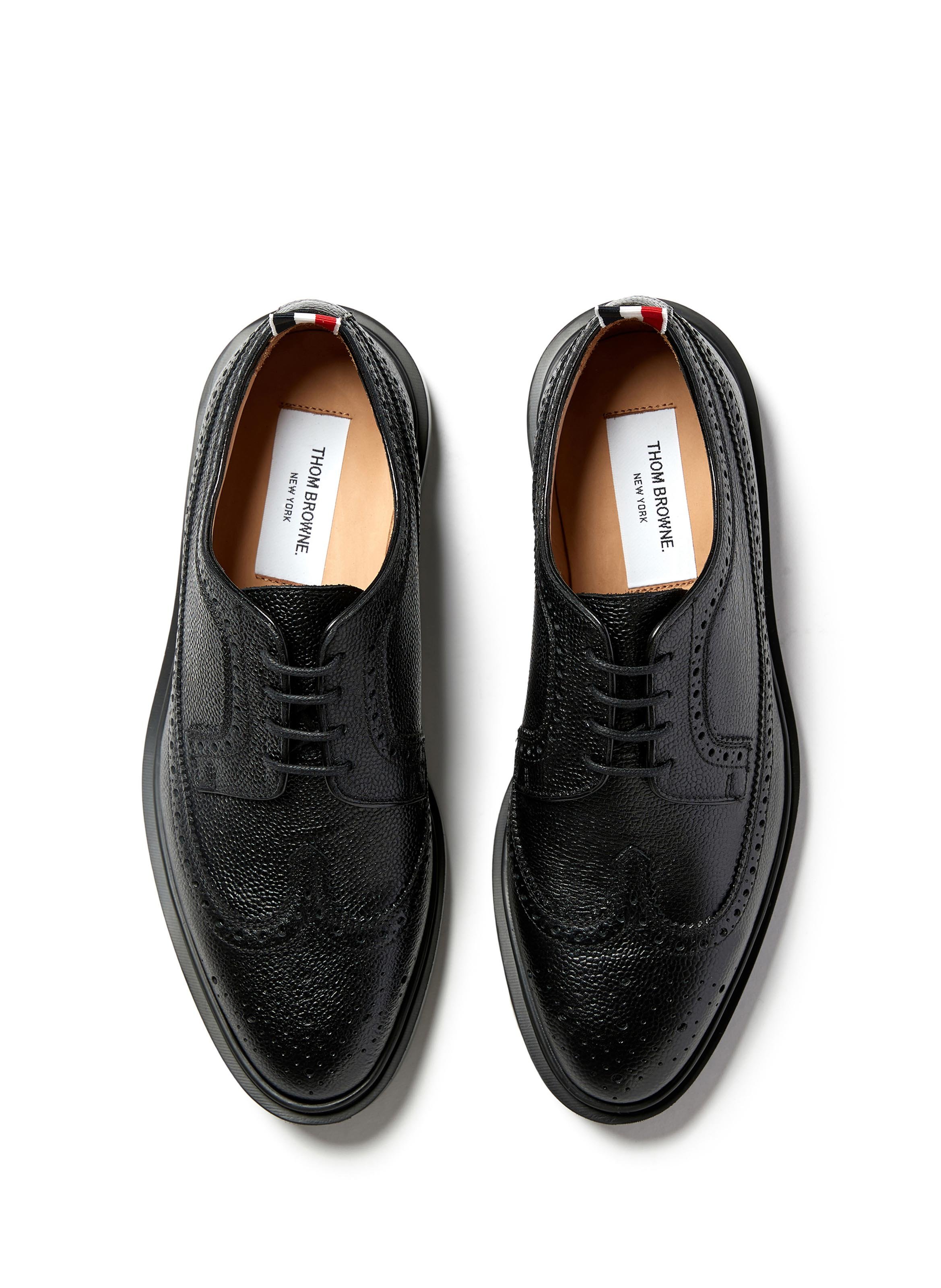Grained leather Brogues THOM BROWNE Black