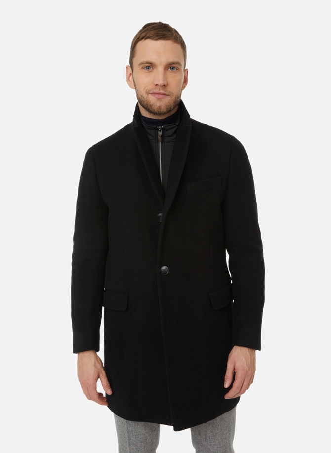 Manteau droit 2-en-1 en laine et nylon HACKETT