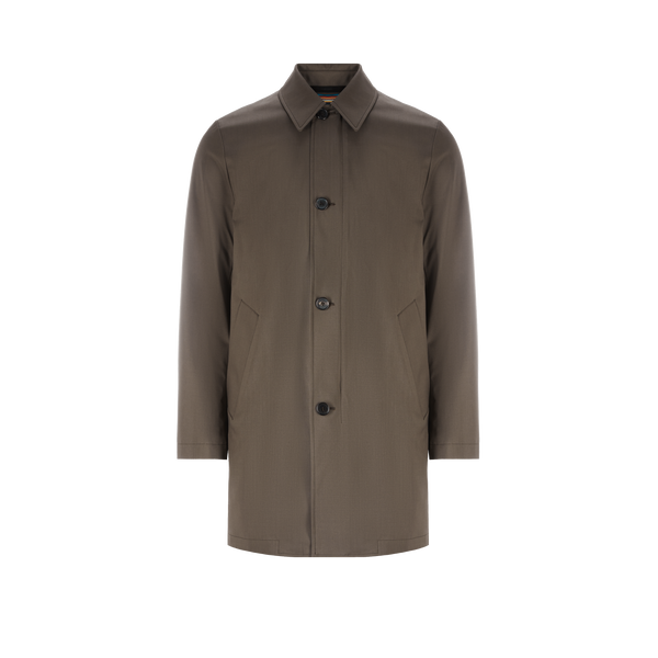 Paul Smith Wool Trench Coat In Green