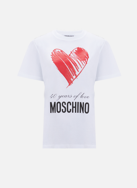 Textured printed t-shirt WhiteMOSCHINO 