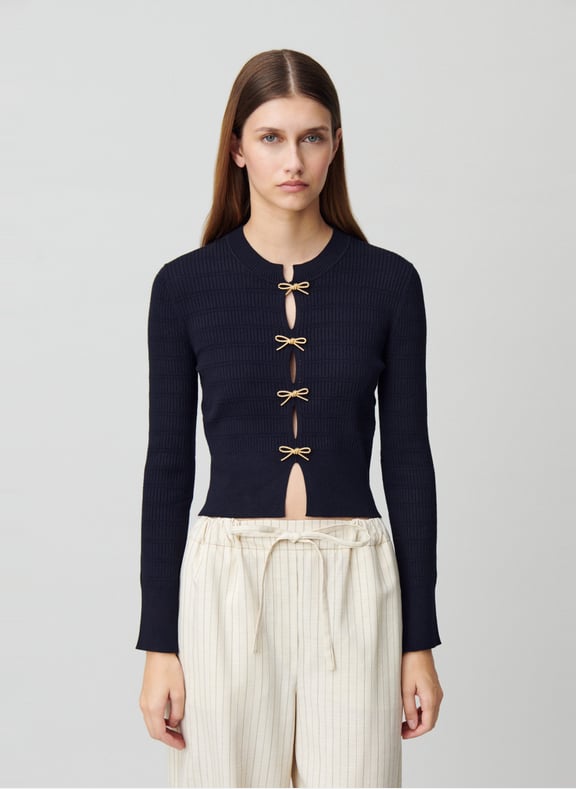 Gilet col rond Bleu by CLAUDIE PIERLOT CLAUDIE PIERLOT Gilet col rond Bleu