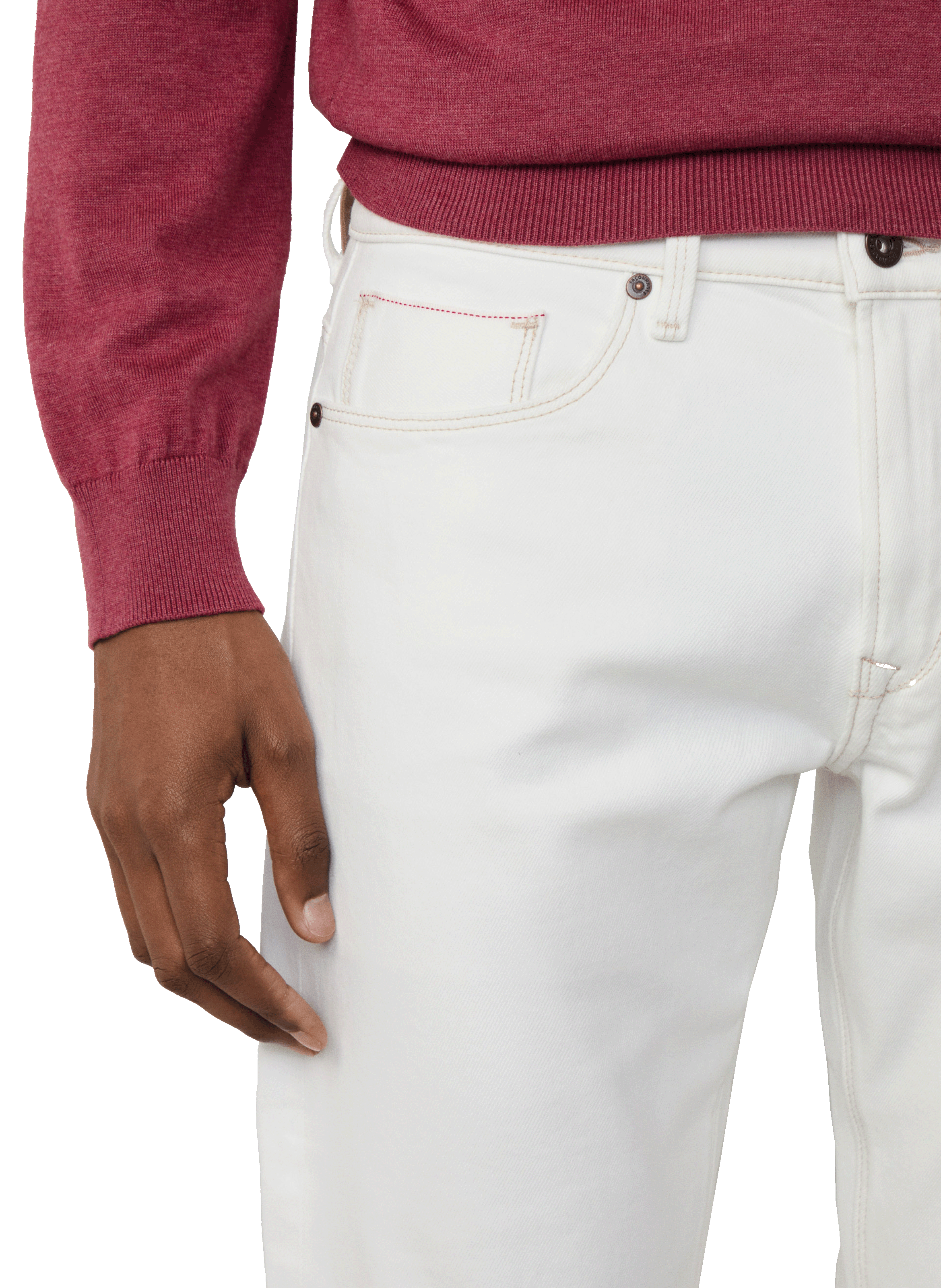 Straight-cut cotton-blend jeans FACONNABLE White
