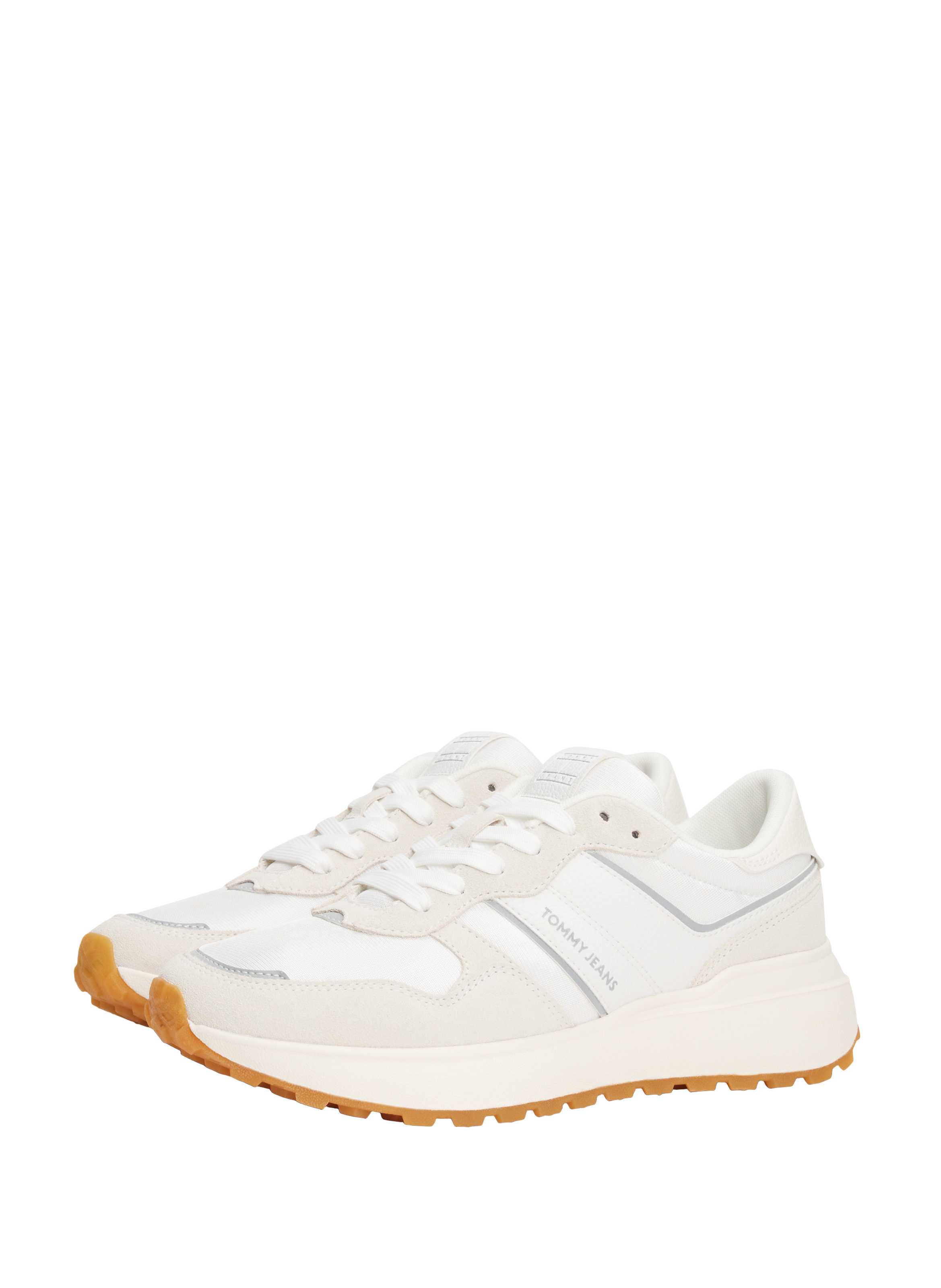 Serrated suede sneakers TOMMY HILFIGER White