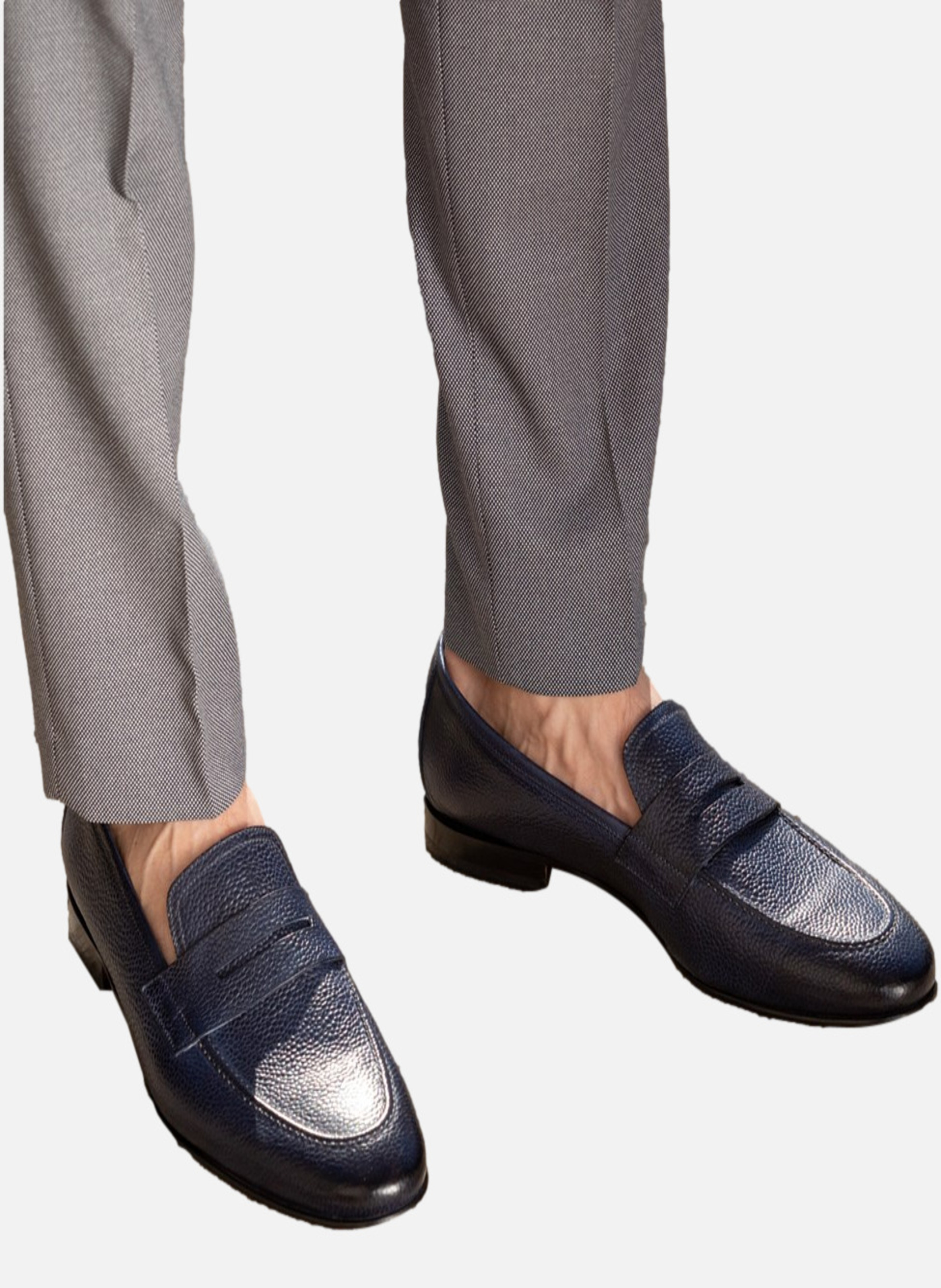 Mocassin cuir marco FINSBURY Bleu