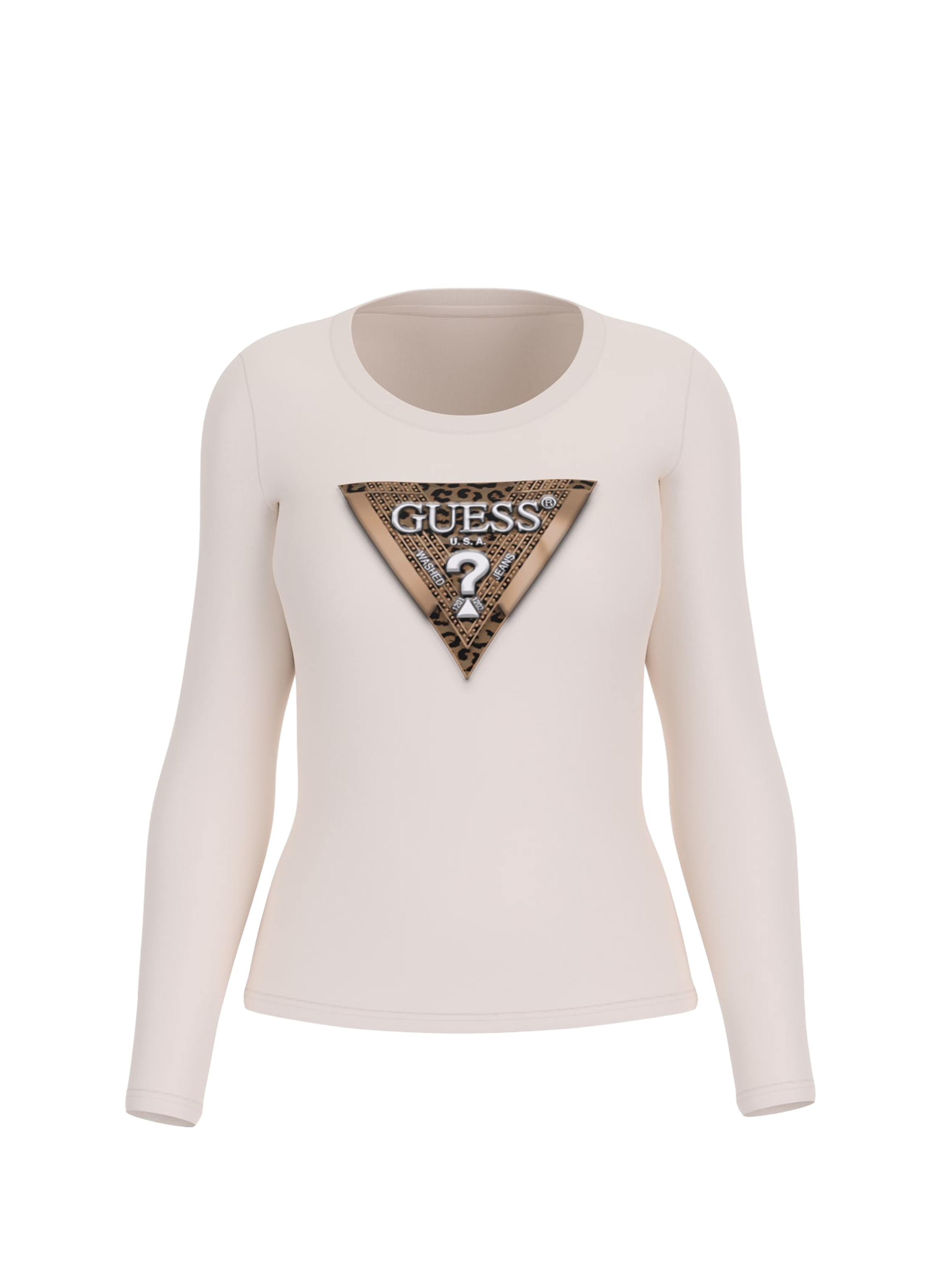 GUESS Long sleeve T-shirt Beige