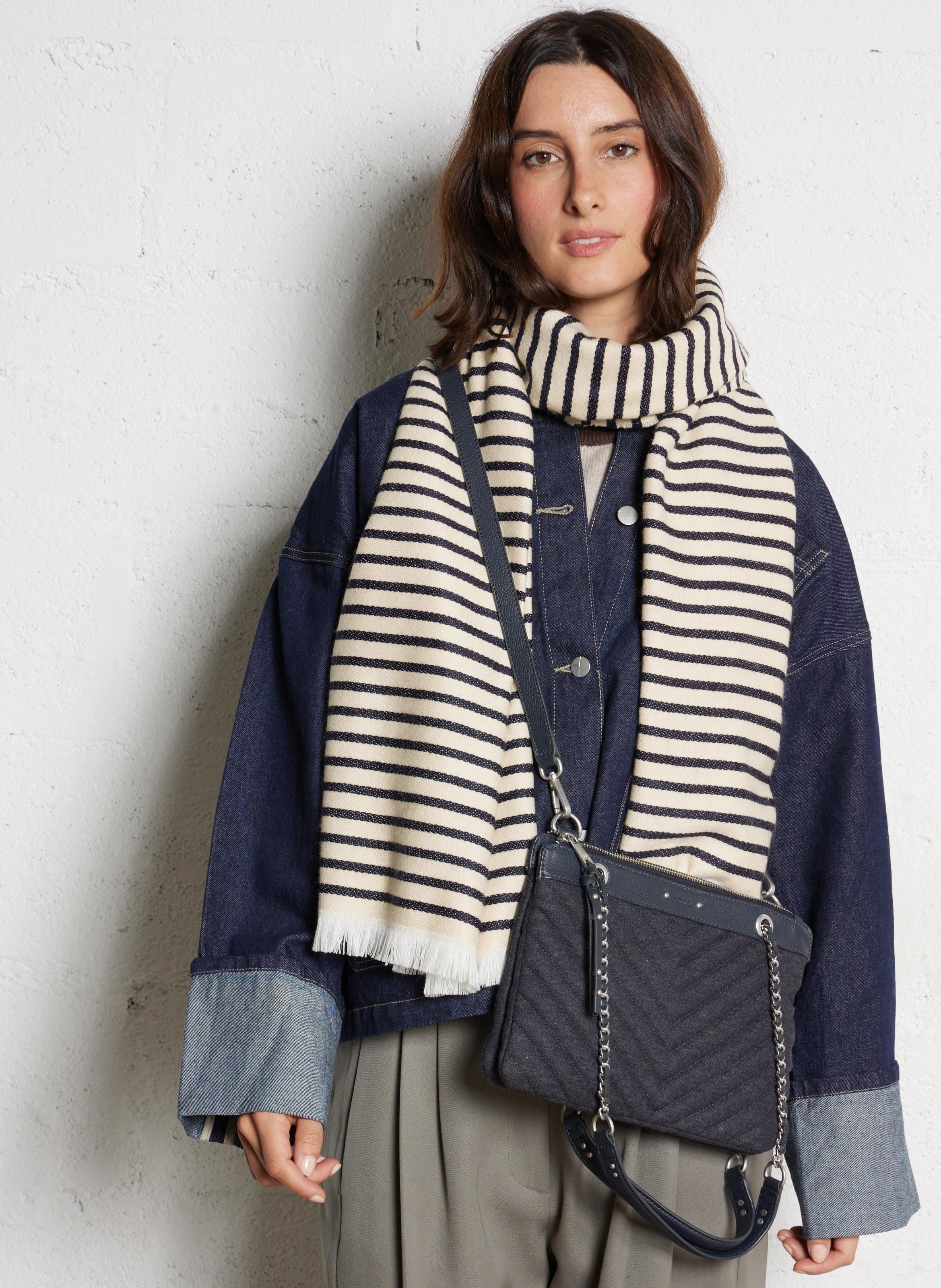 Sac pochette matelassé uni mix 1440 reporter IKKS Bleu