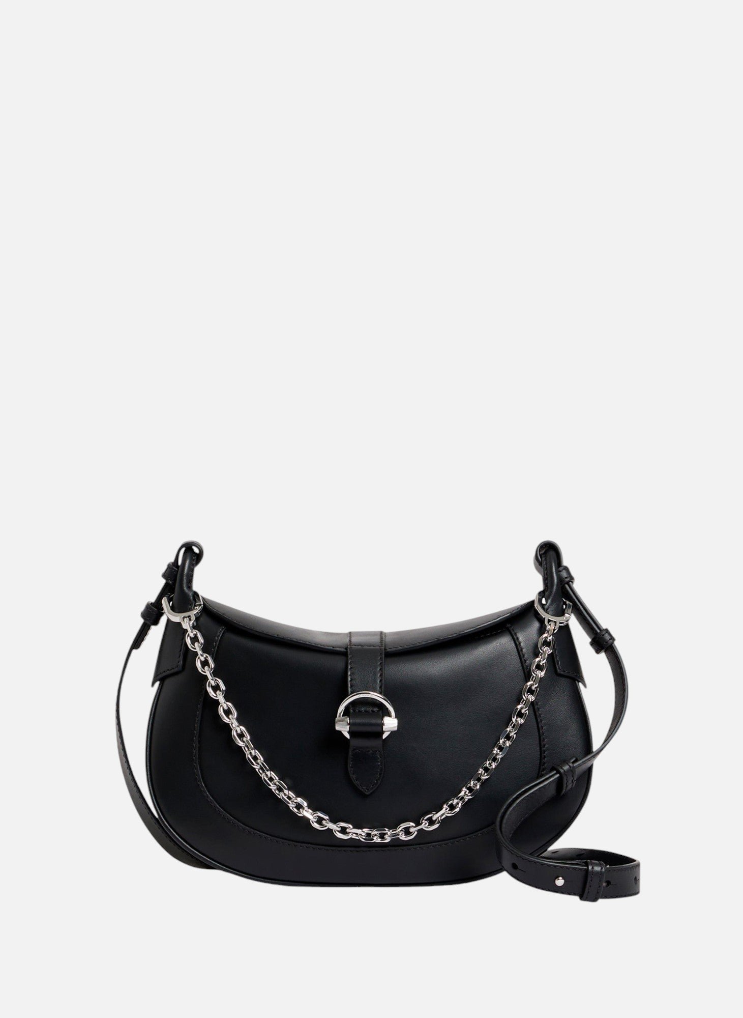 Petit sac bandoulière pia en cuir lisse LE TANNEUR Noir