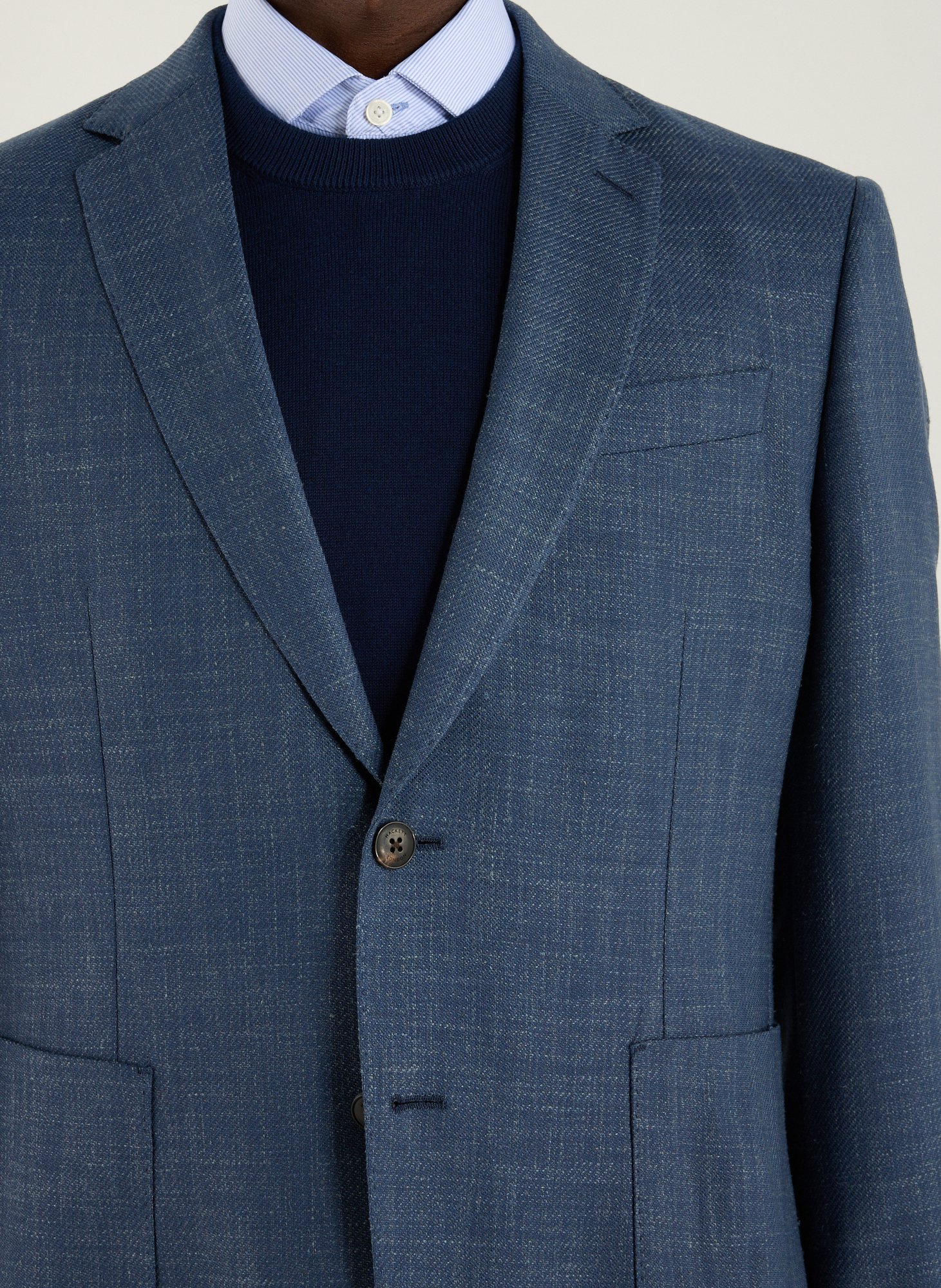 Round-neck T-shirt with velvet screen print Blue