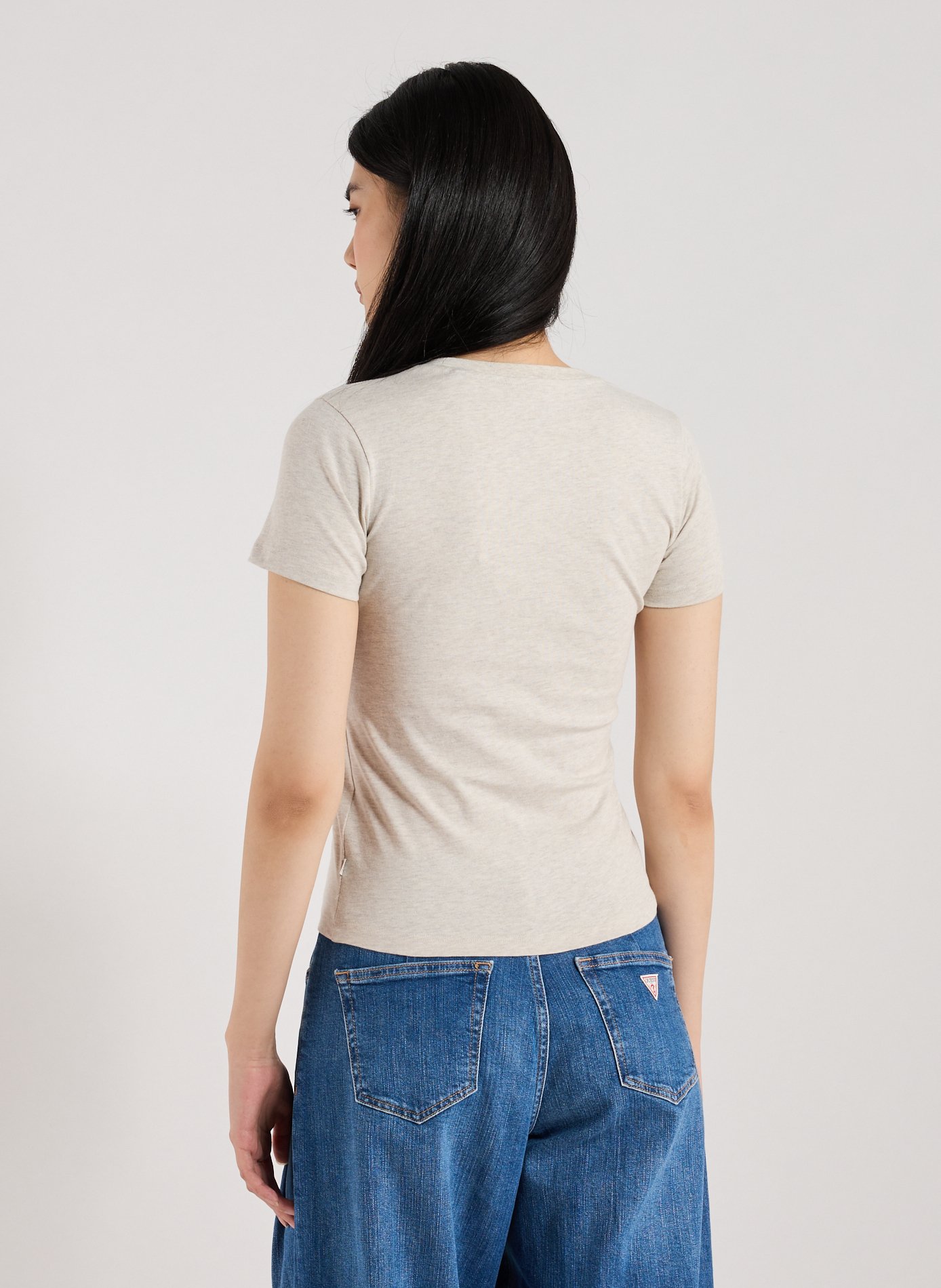 Cotton round-neck T-shirt GUESS Grey