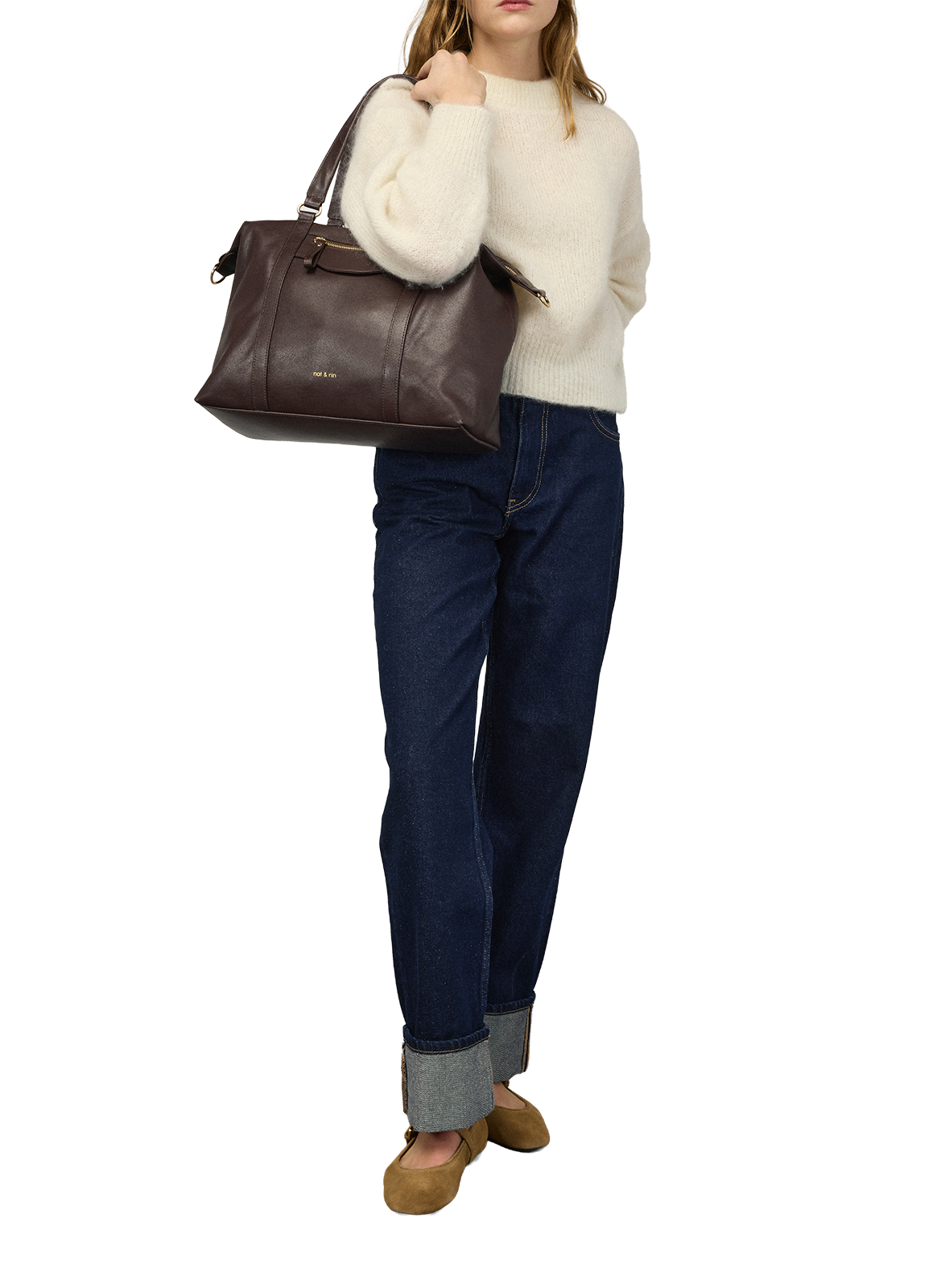 Sac à main Thylane en cuir NAT &amp; NIN Marron