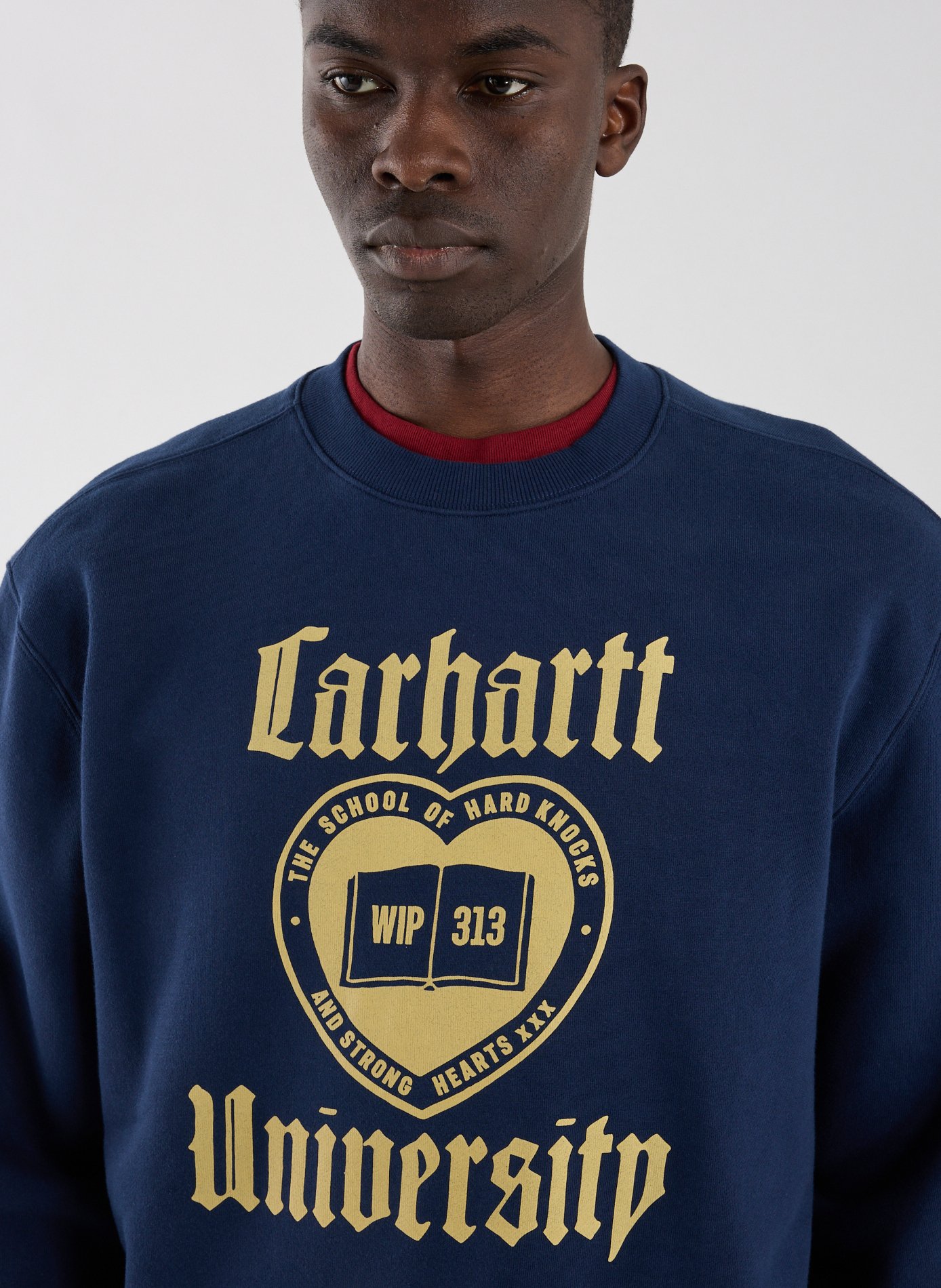 Oversized round neck cotton sweatshirt CARHARTT WIP Blue