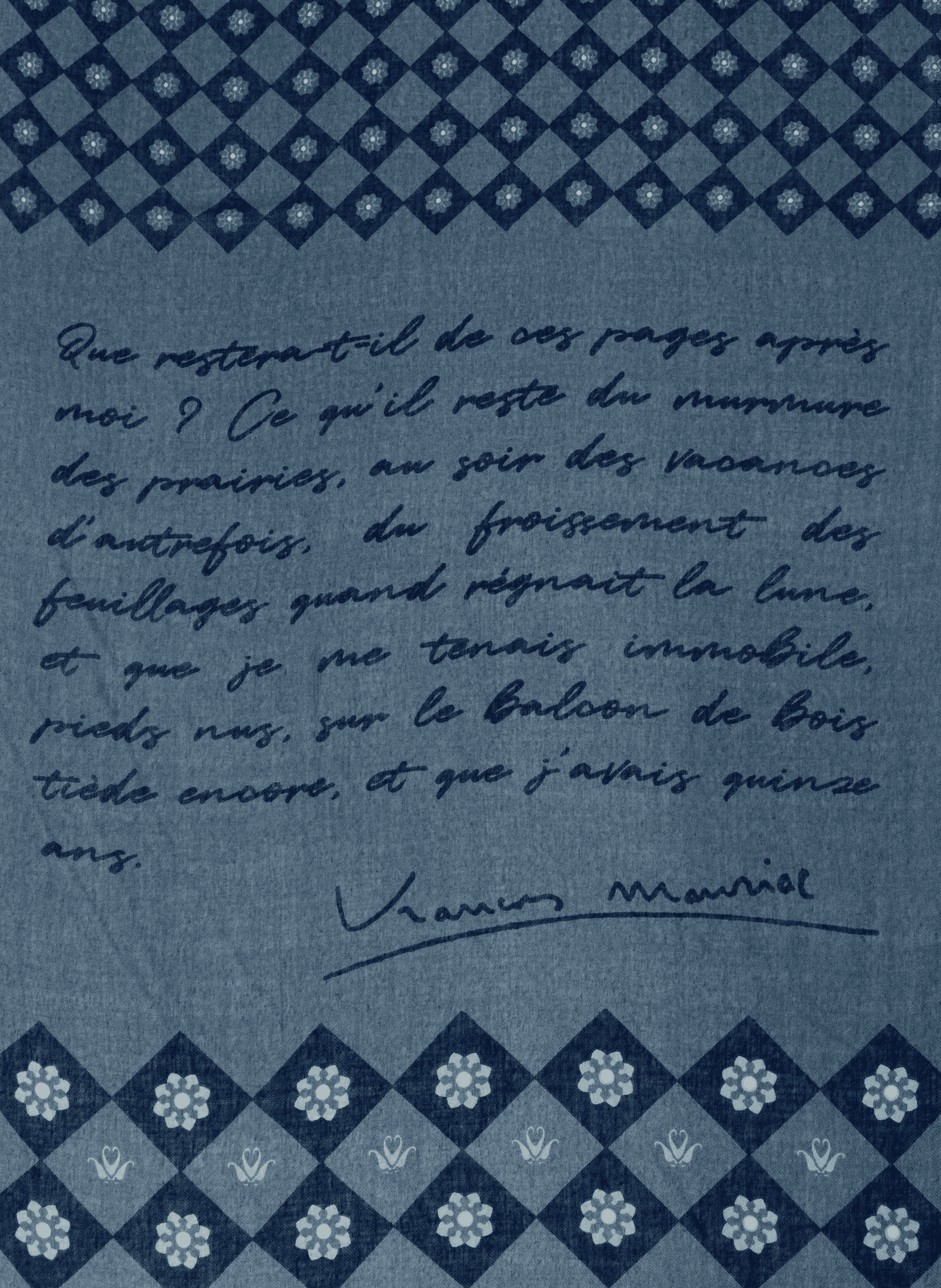 Wool and silk scarf PETRUSSE Blue