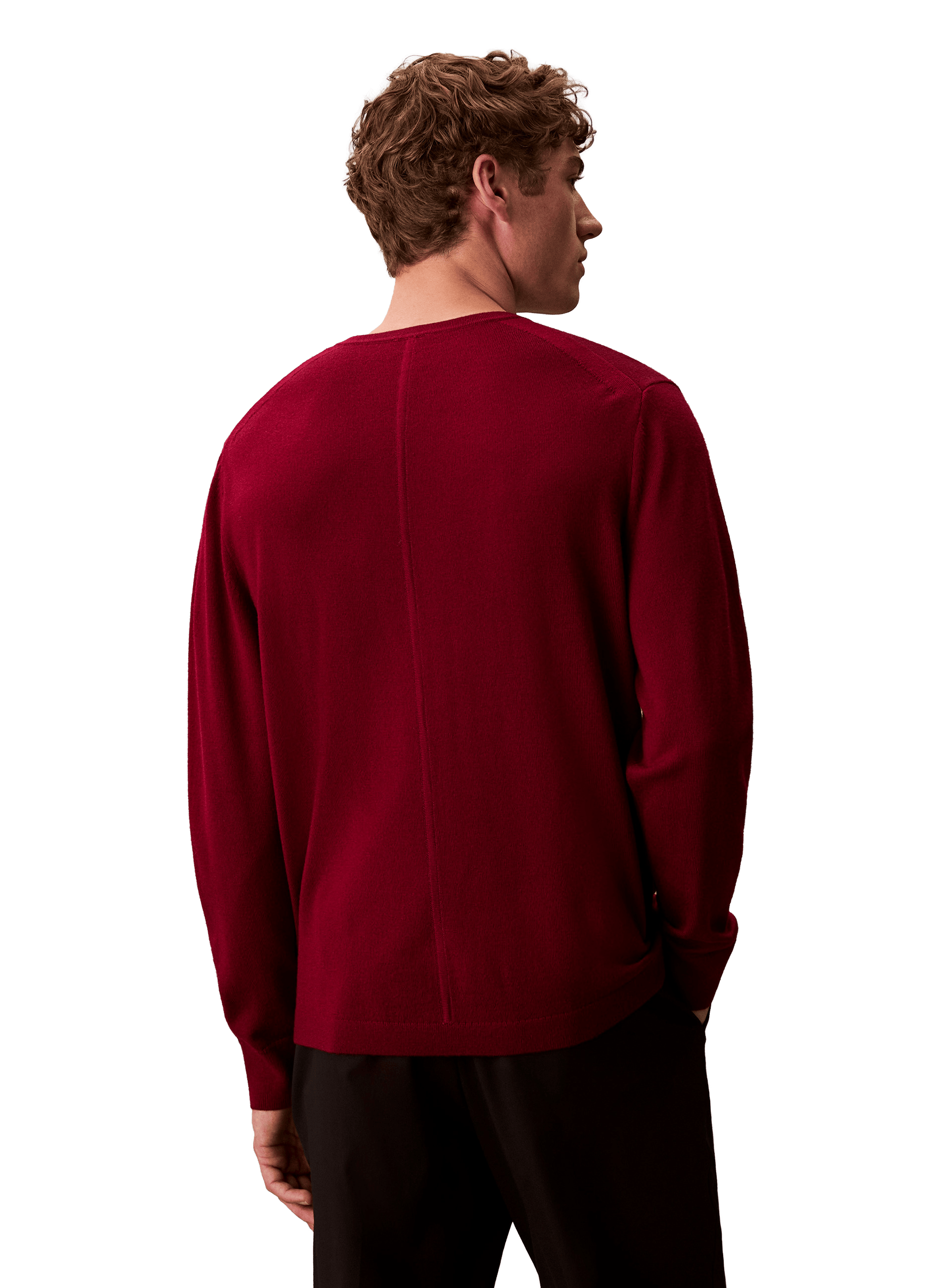 Pull en laine mérinos CALVIN KLEIN Rouge