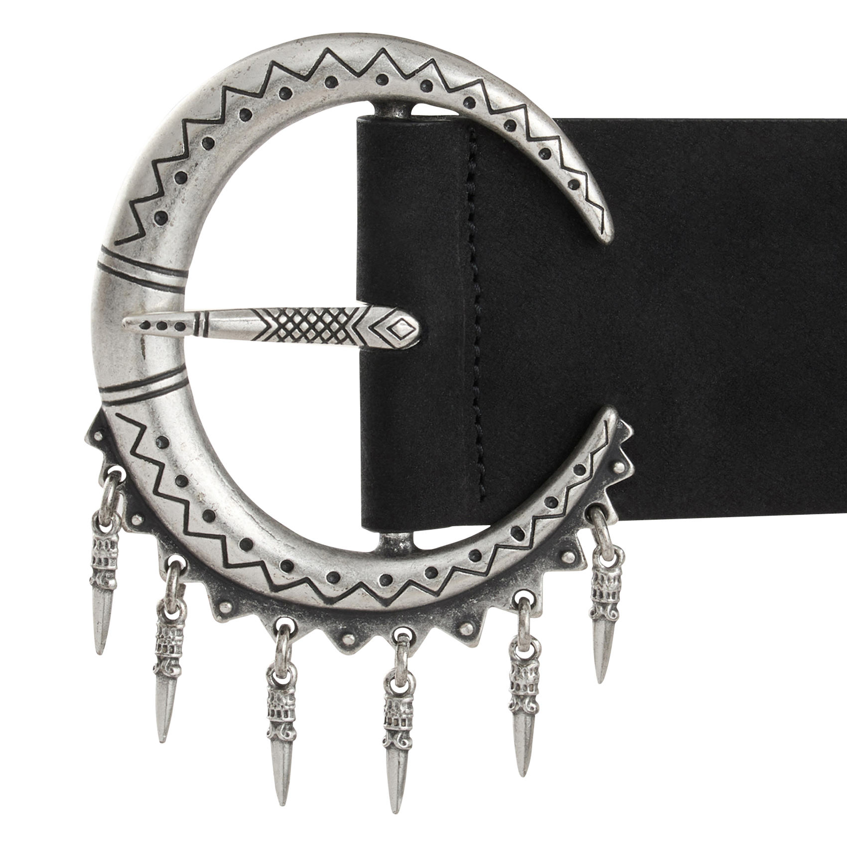 Ceinture à boucle fantaisie en cuir velours bruna BA&SH Noir