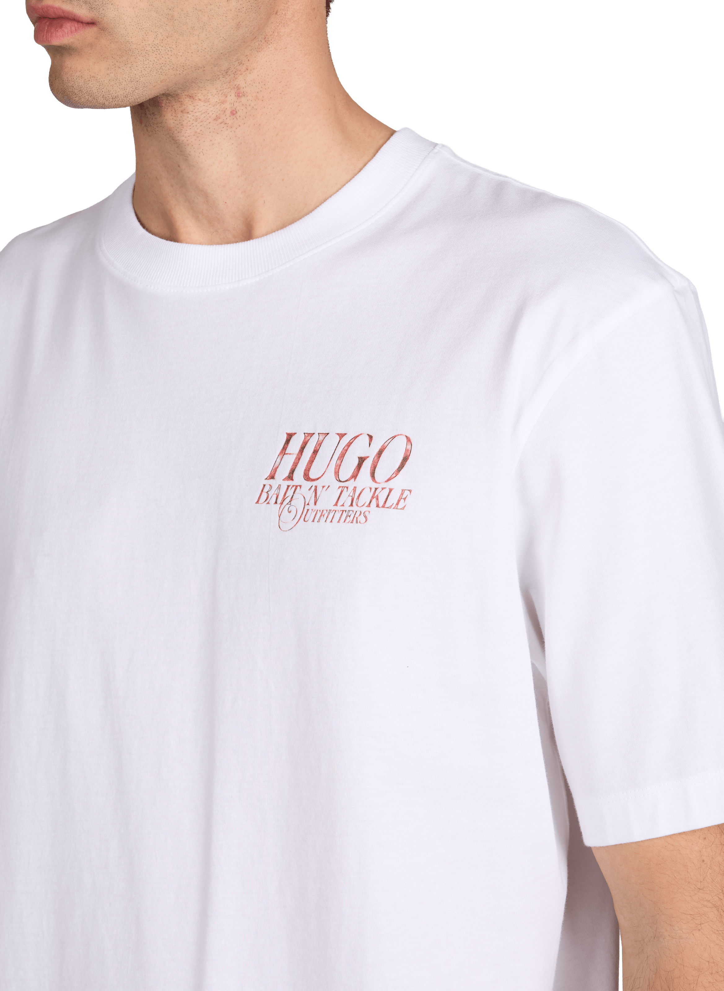 Printed T-shirt HUGO BLUE White