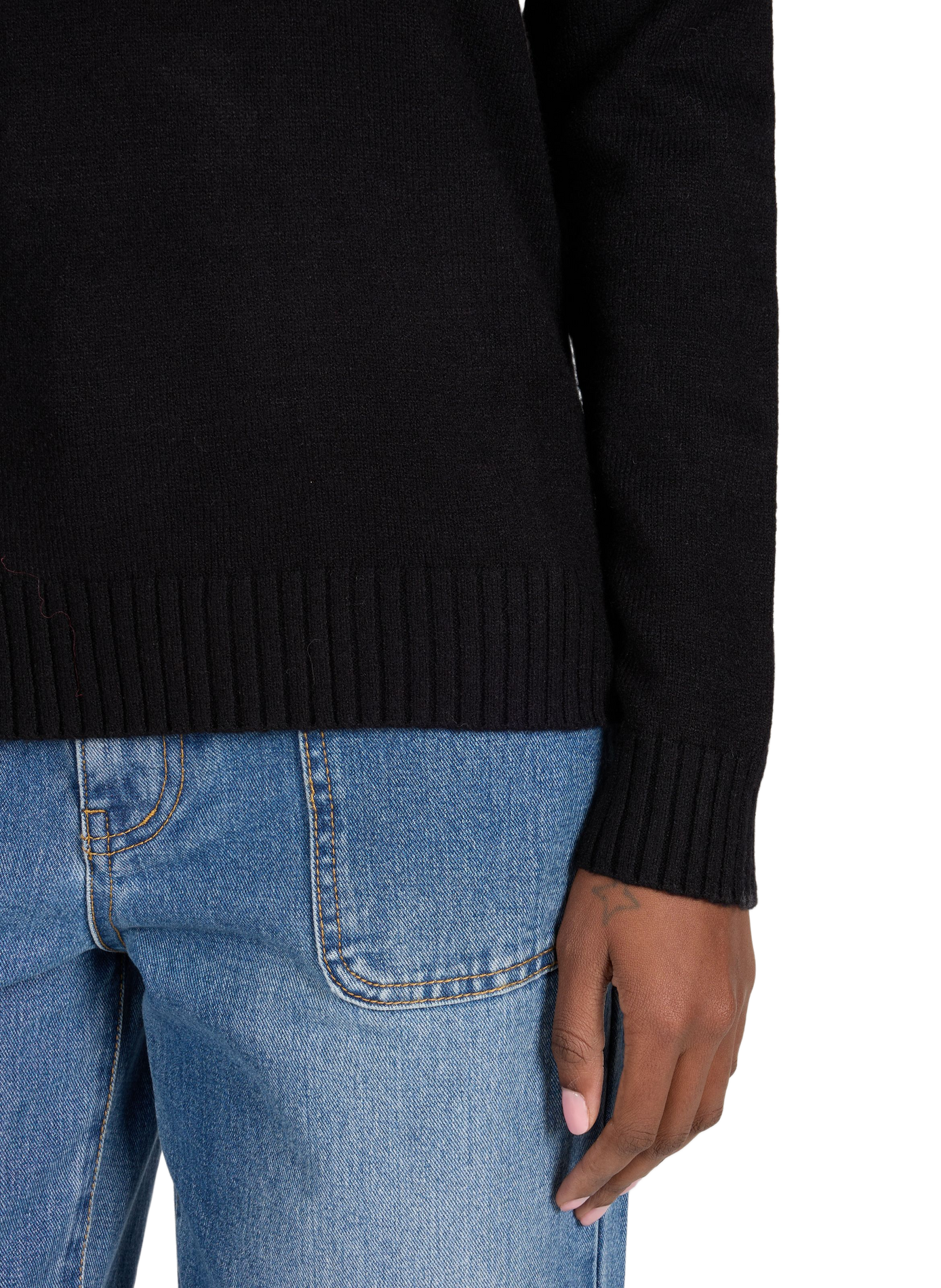 Ribbed V-neck sweater VILA Black