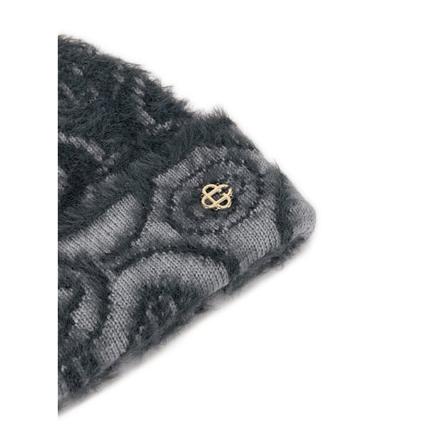Bonnet logo en laine mérinos mélangée