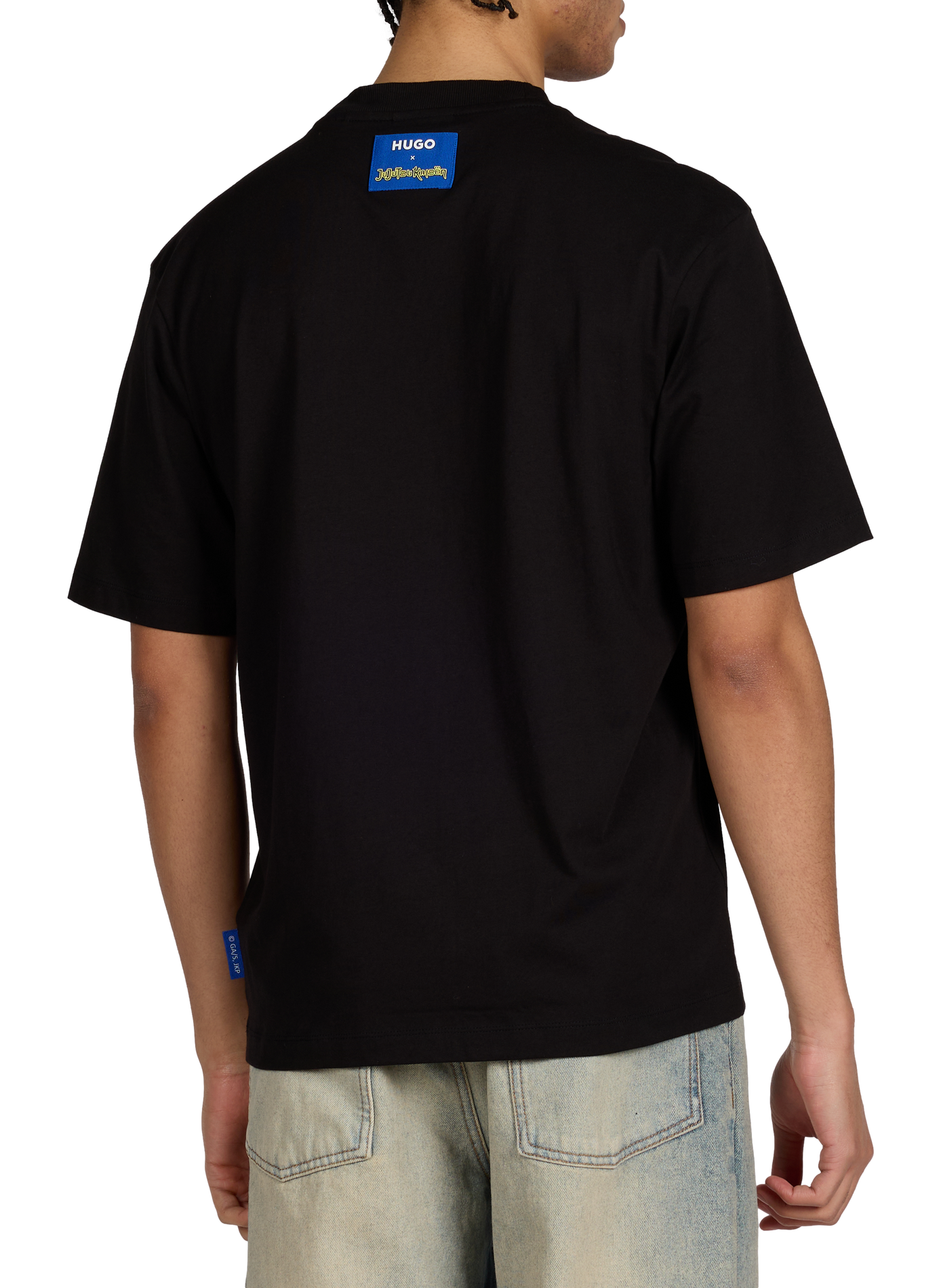 T-shirt droit imprimé Jujutsu Kaisen en coton HUGO BLUE Noir