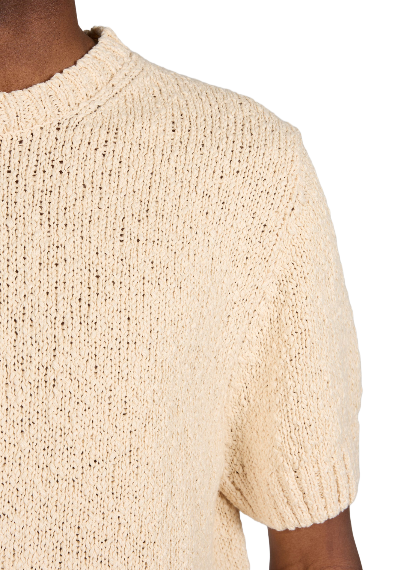 Short-sleeved cotton knit sweater ARTE ANTWERP Beige