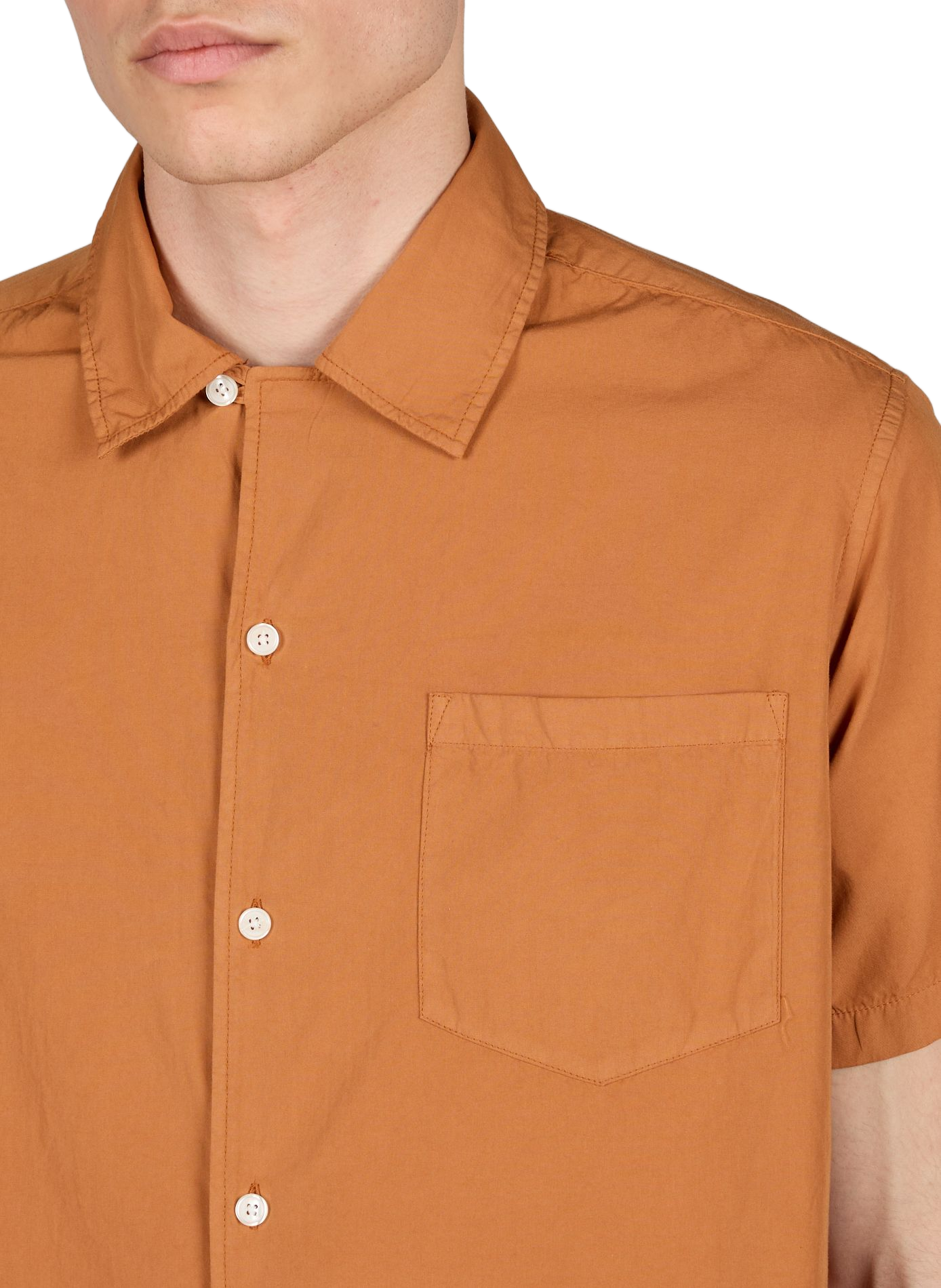 Solid button-down shirt AU PRINTEMPS PARIS Yellow