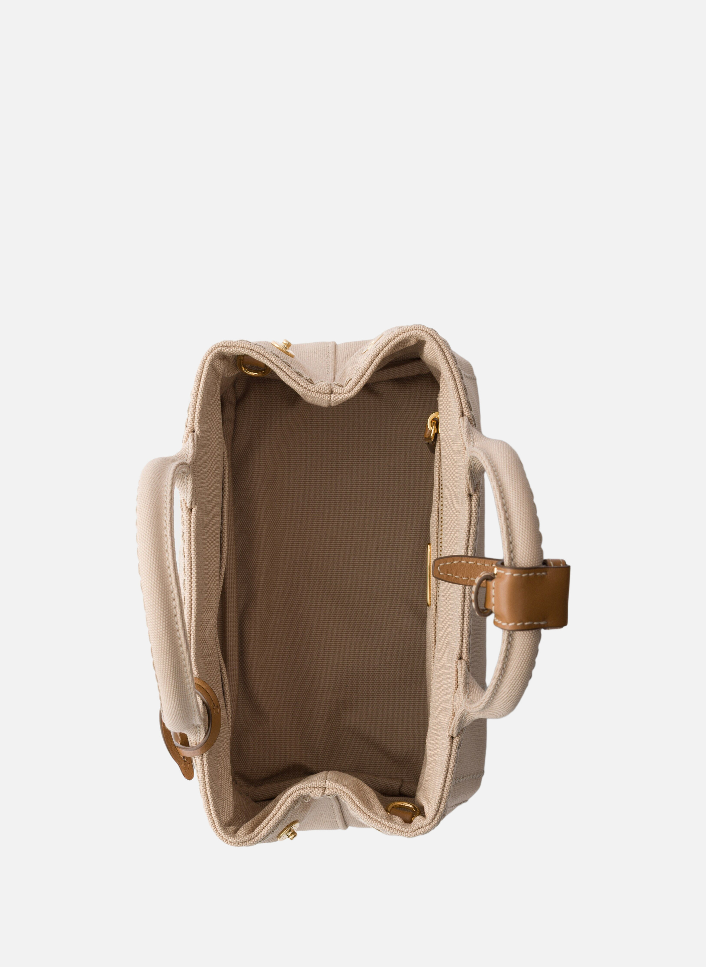 Mini sac prada jardinière en toile de coton PRADA Beige