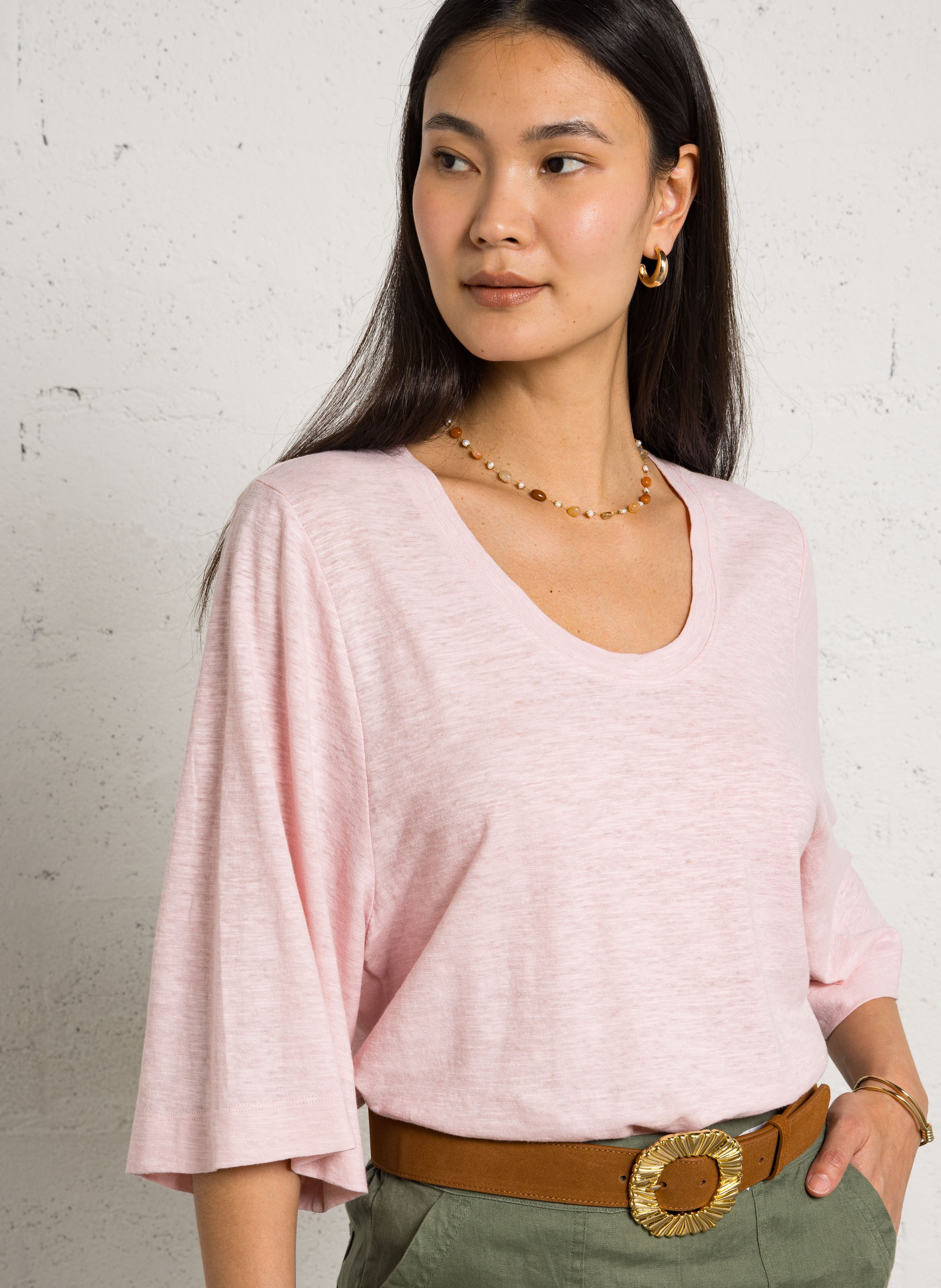 Tee-shirt col rond liana MAISON 123 Rose