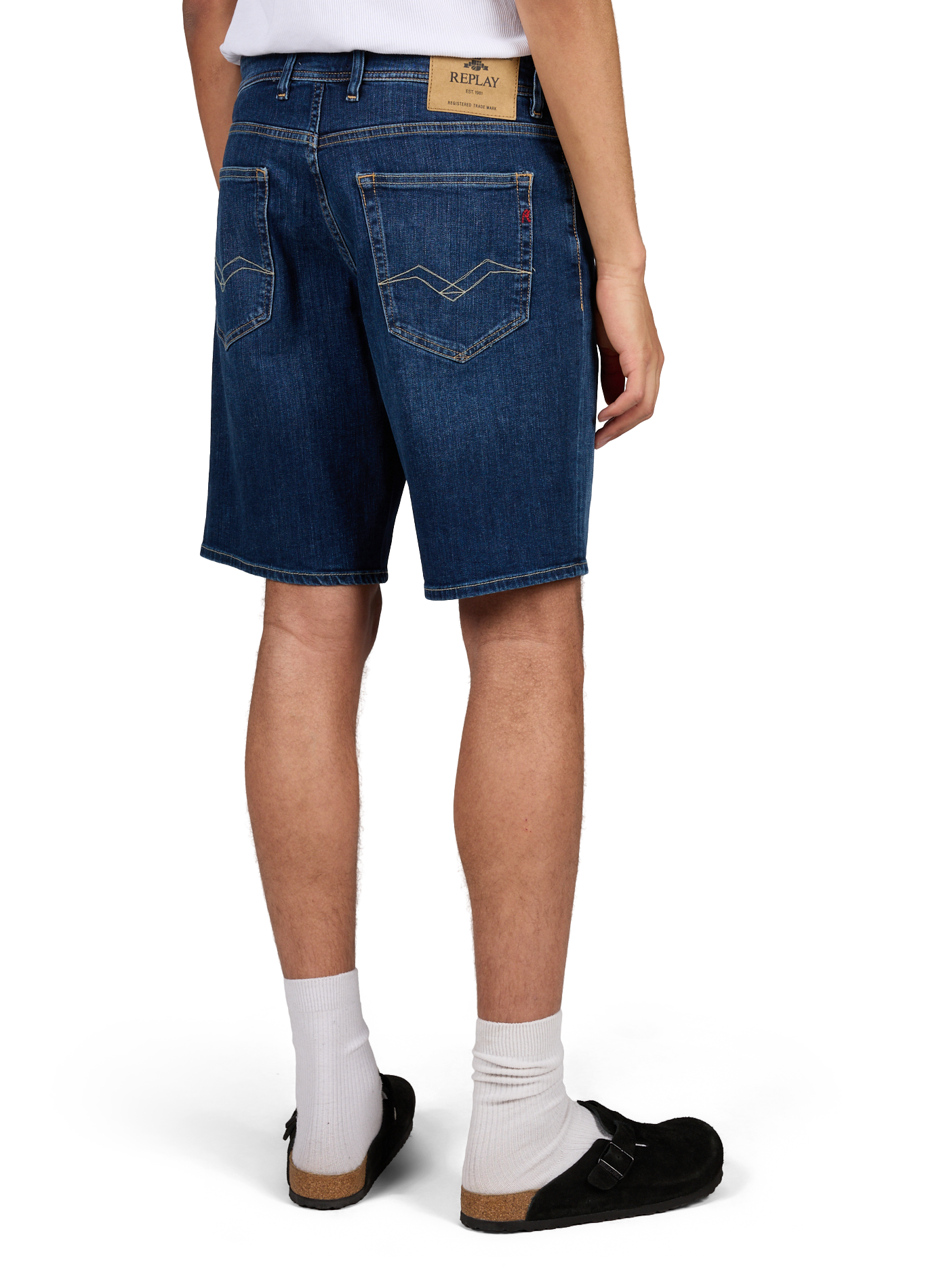 Short jean en coton mélangé REPLAY Bleu