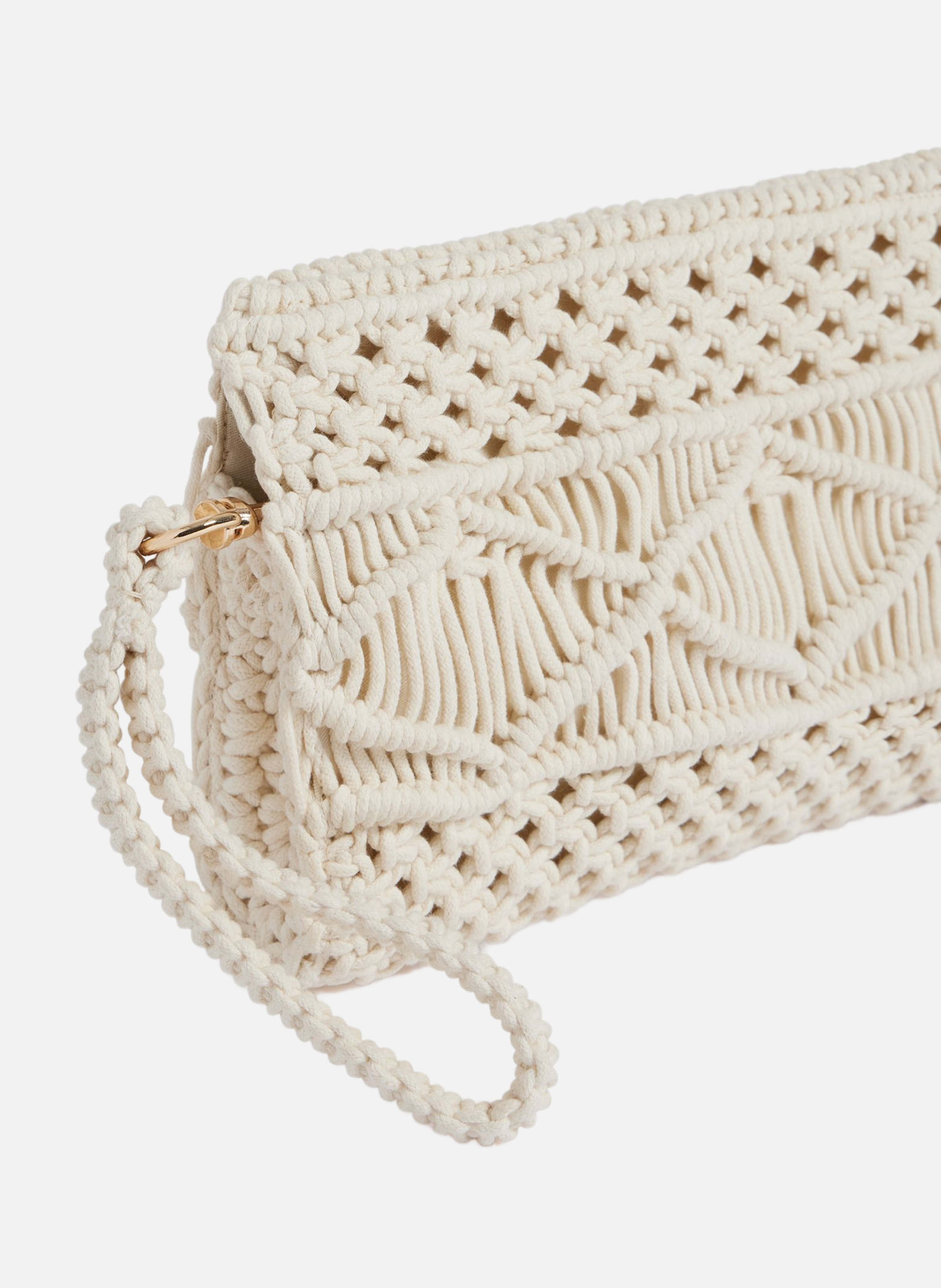 Pochette crochet en coton Blanc