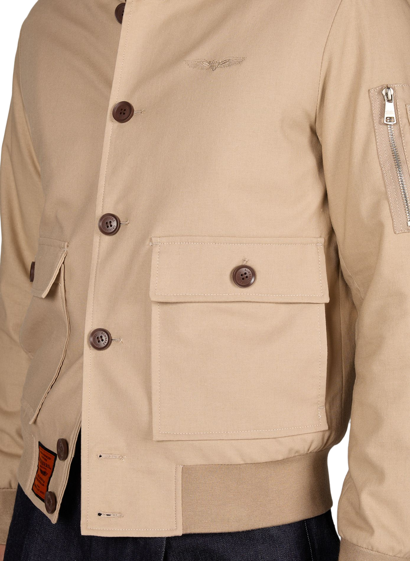Cazadora con cuello alto BOMBERS ORIGINAL Beige