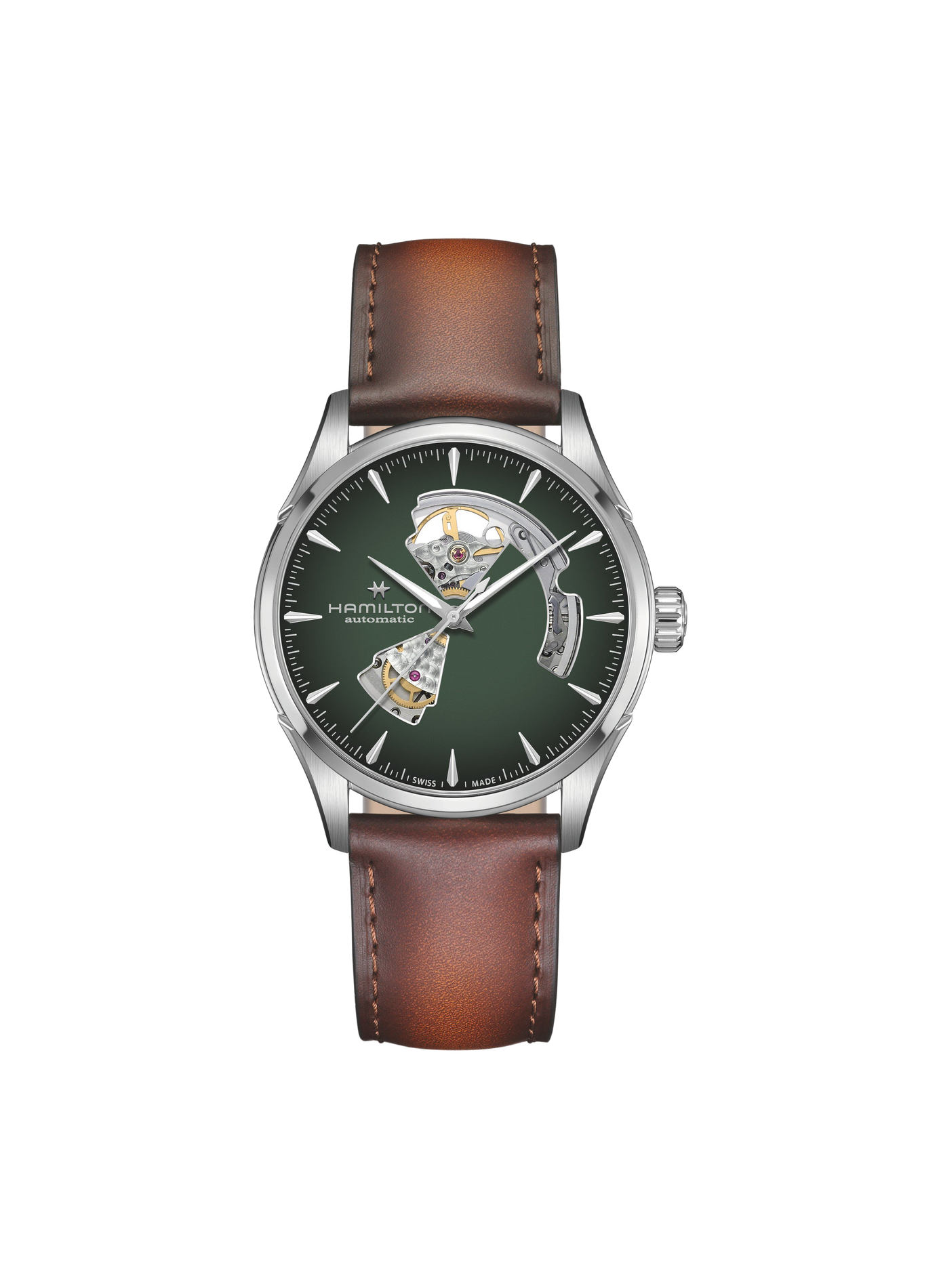 Montre Jazzmaster Open Heart en acier inoxydable HAMILTON Vert