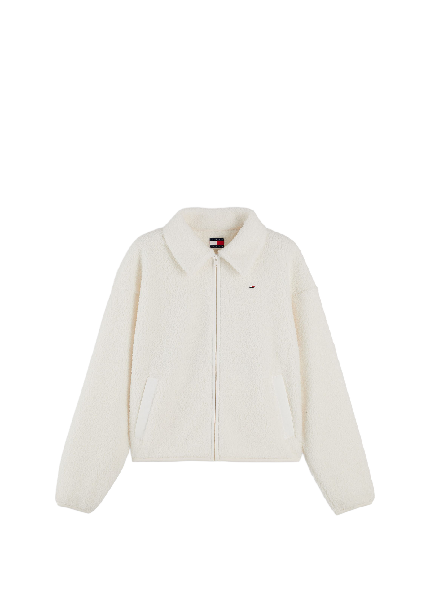 Sweatshirt ample zippé duveteux TOMMY HILFIGER Blanc