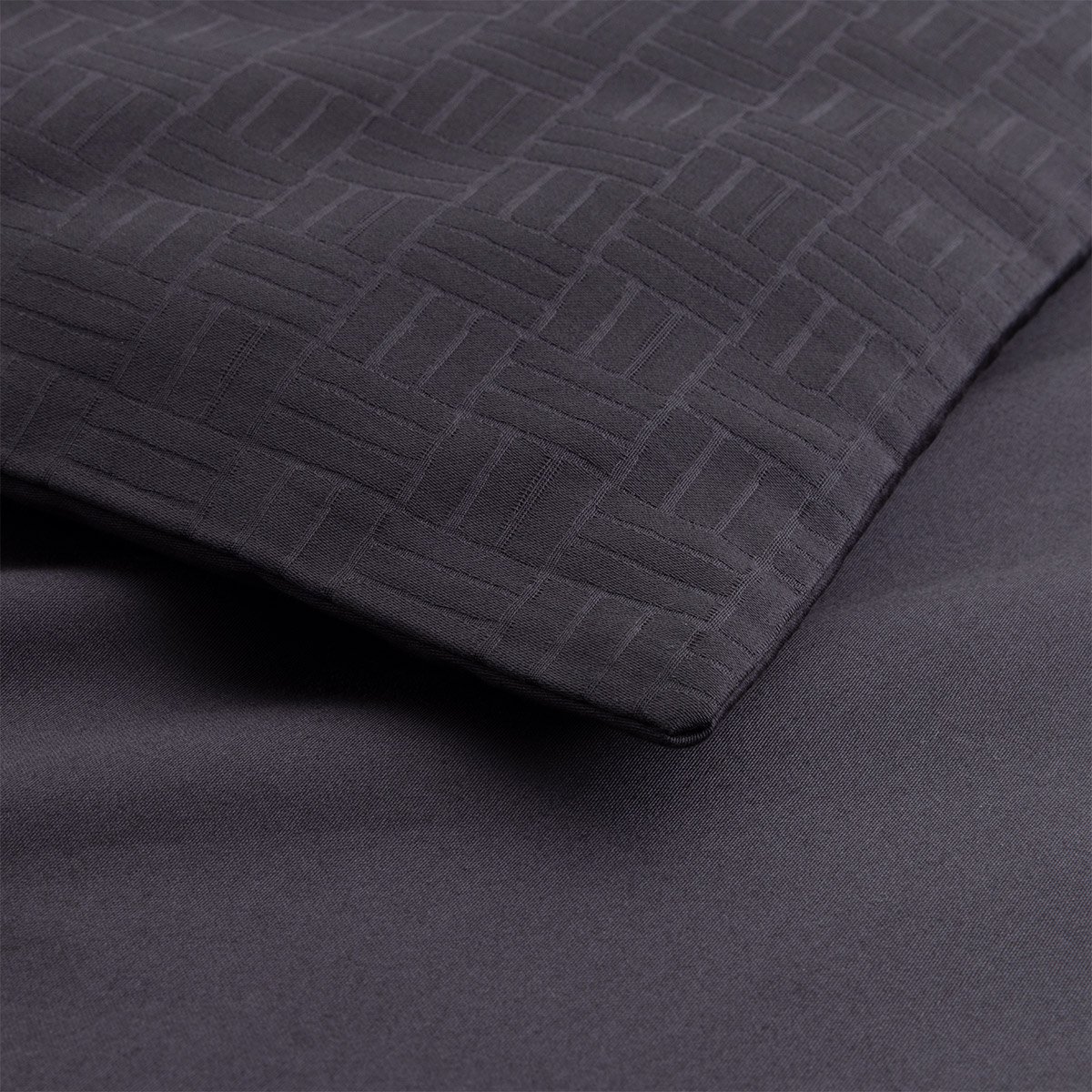 Housse de couette en satin de coton, lattice BOSS HOME Gris