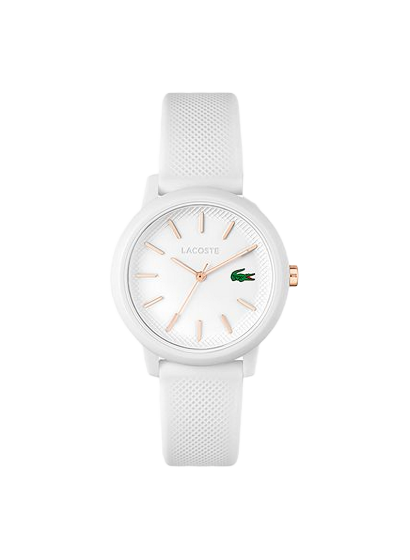 Lacoste 12.12 quartz watch in silicone. LACOSTE White